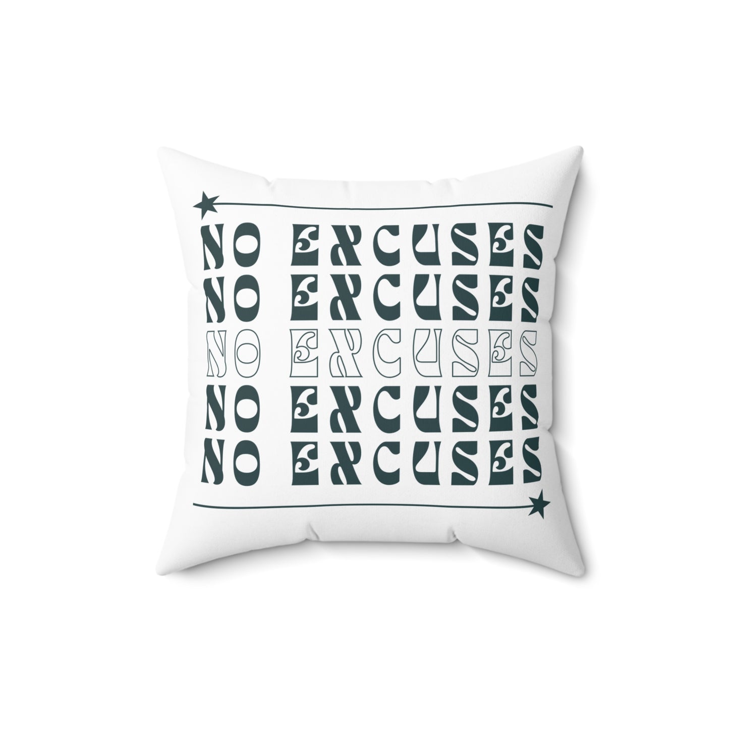 No Excuses Soft & Durable Square Pillow – Plush Polyester Cushion for Home & Office Decor