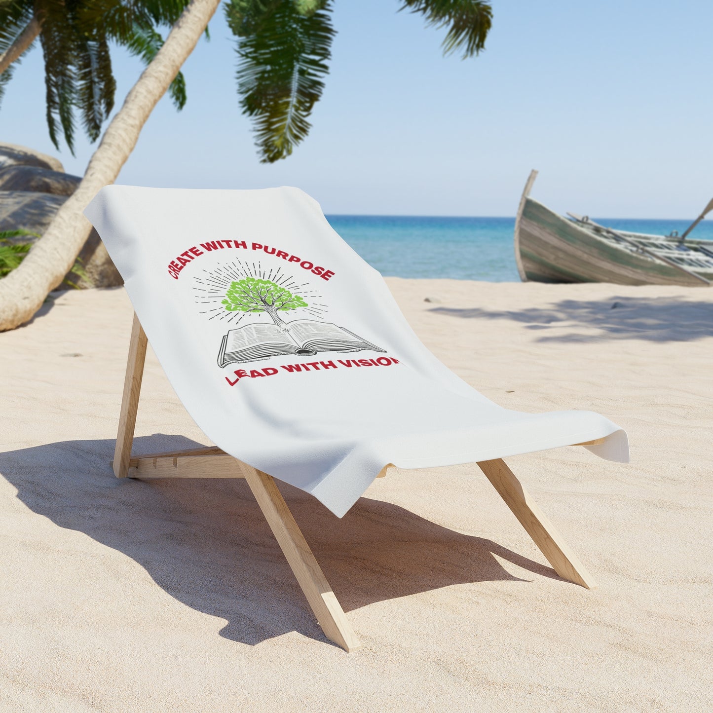 Create with Purpose Lead with Vision Beach Towel – Soft & Absorbent Towel for Pool, Travel & Outdoor Use