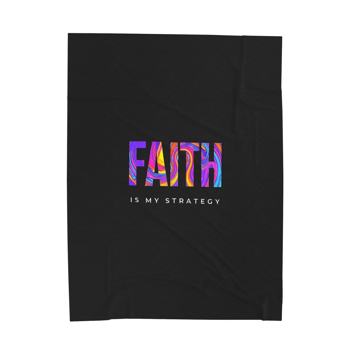 Faith Is My Strategy Velveteen Plush Blanket – Ultra-Soft, Warm & Durable for Home & Gifts