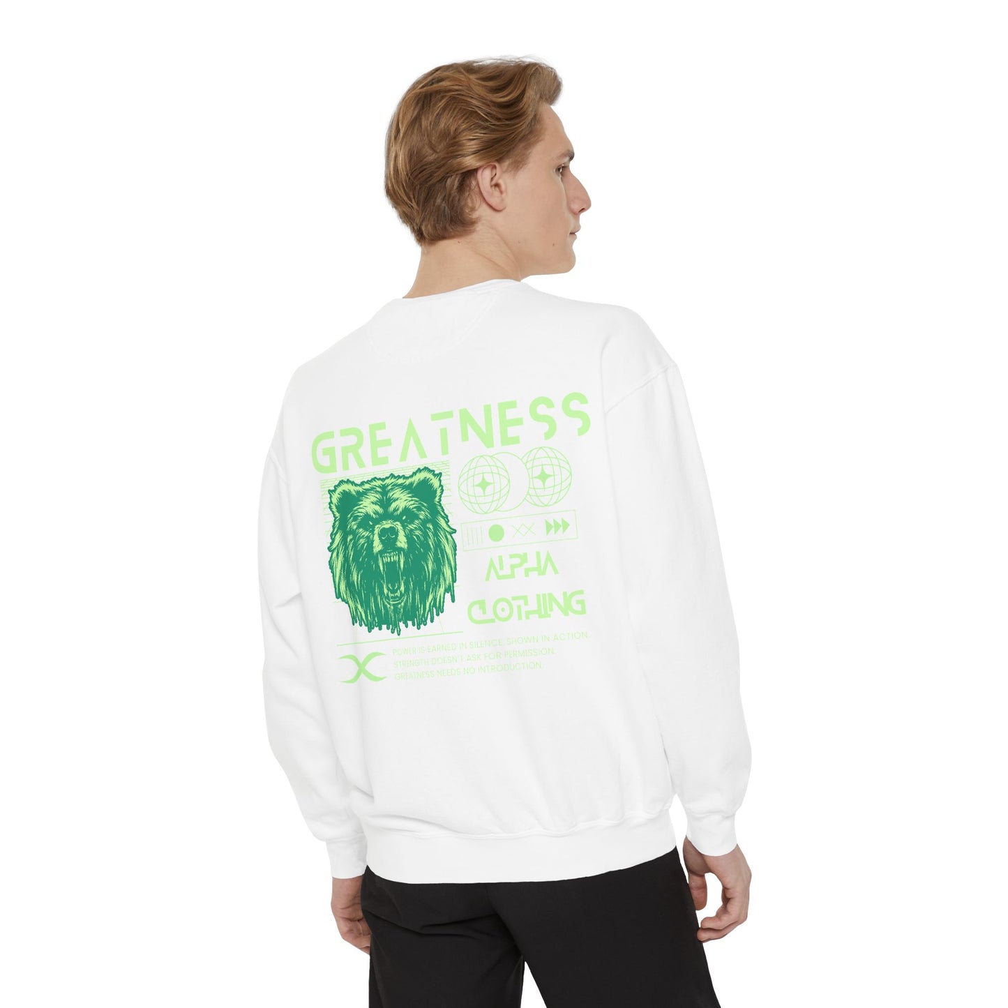 Greatness (Lime) Unisex Heavyweight Sweatshirt , Soft, Warm & Durable for Everyday Comfort