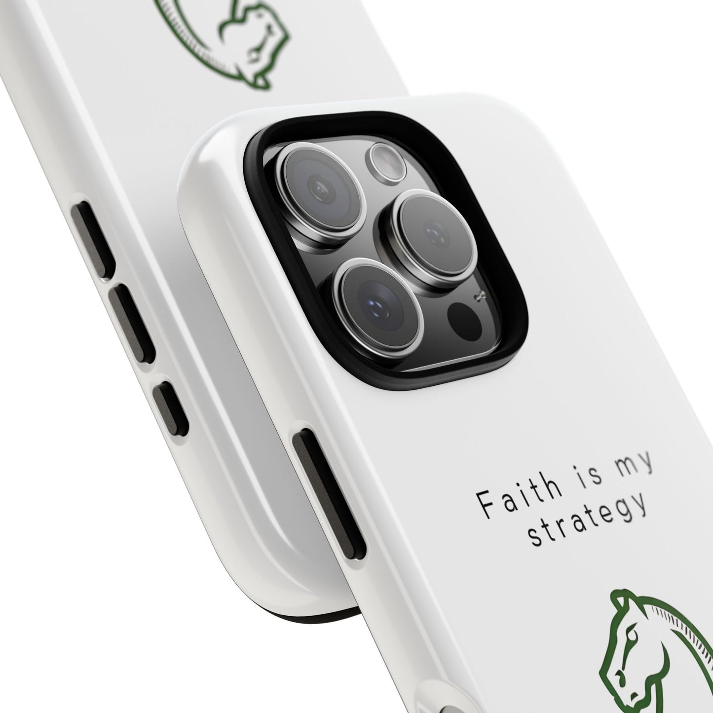 Faith Is My Strategy Phone Case - Knight Chess Piece Design for iPhone 12 to iPhone 16