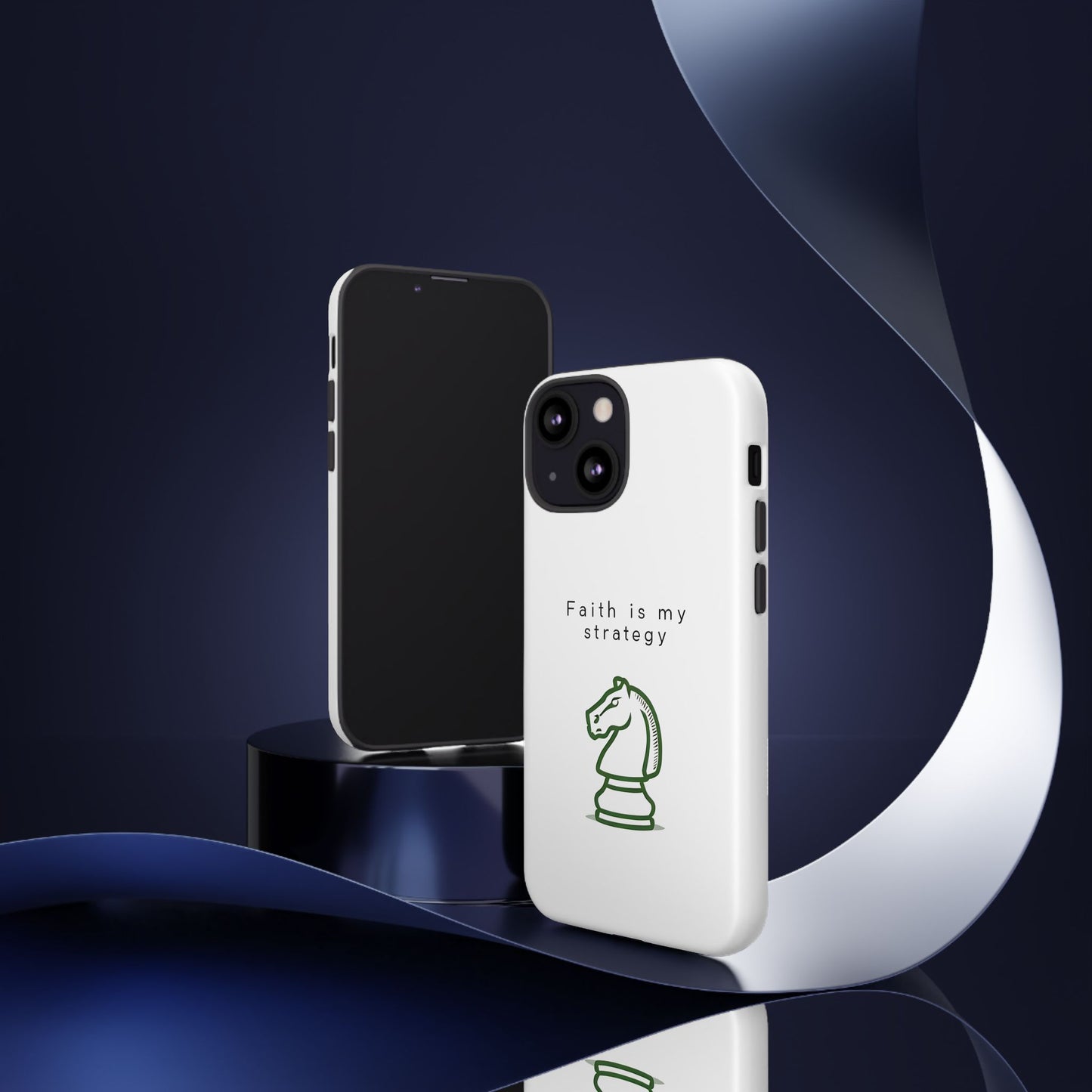 Faith Is My Strategy Phone Case - Knight Chess Piece Design for iPhone 12 to iPhone 16