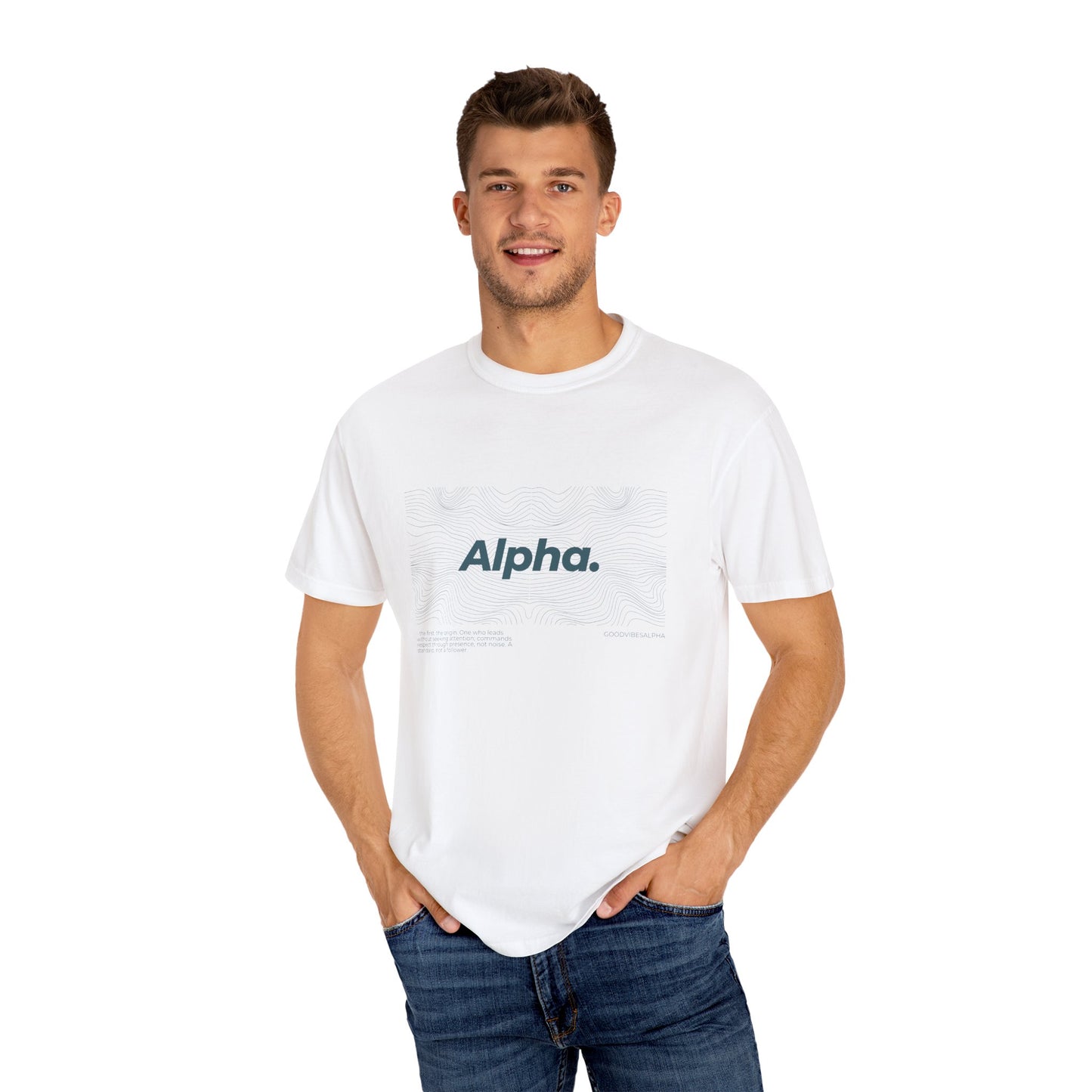 Alpha Waves Unisex Garment-Dyed T-Shirt – Streetwear-Inspired Casual Tee, Soft Fit, Everyday Outfit, Gift for Him or Her