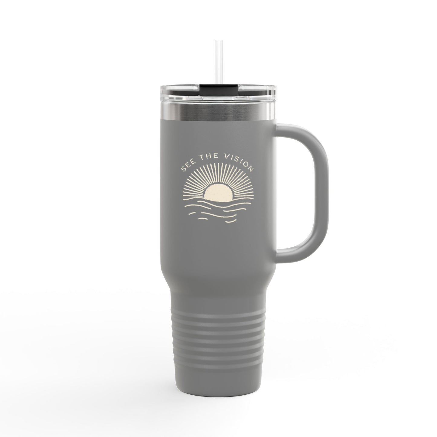 See the Vision Insulated Travel Mug – 40oz Stainless Steel, Leak-Proof & Double-Wall Insulated