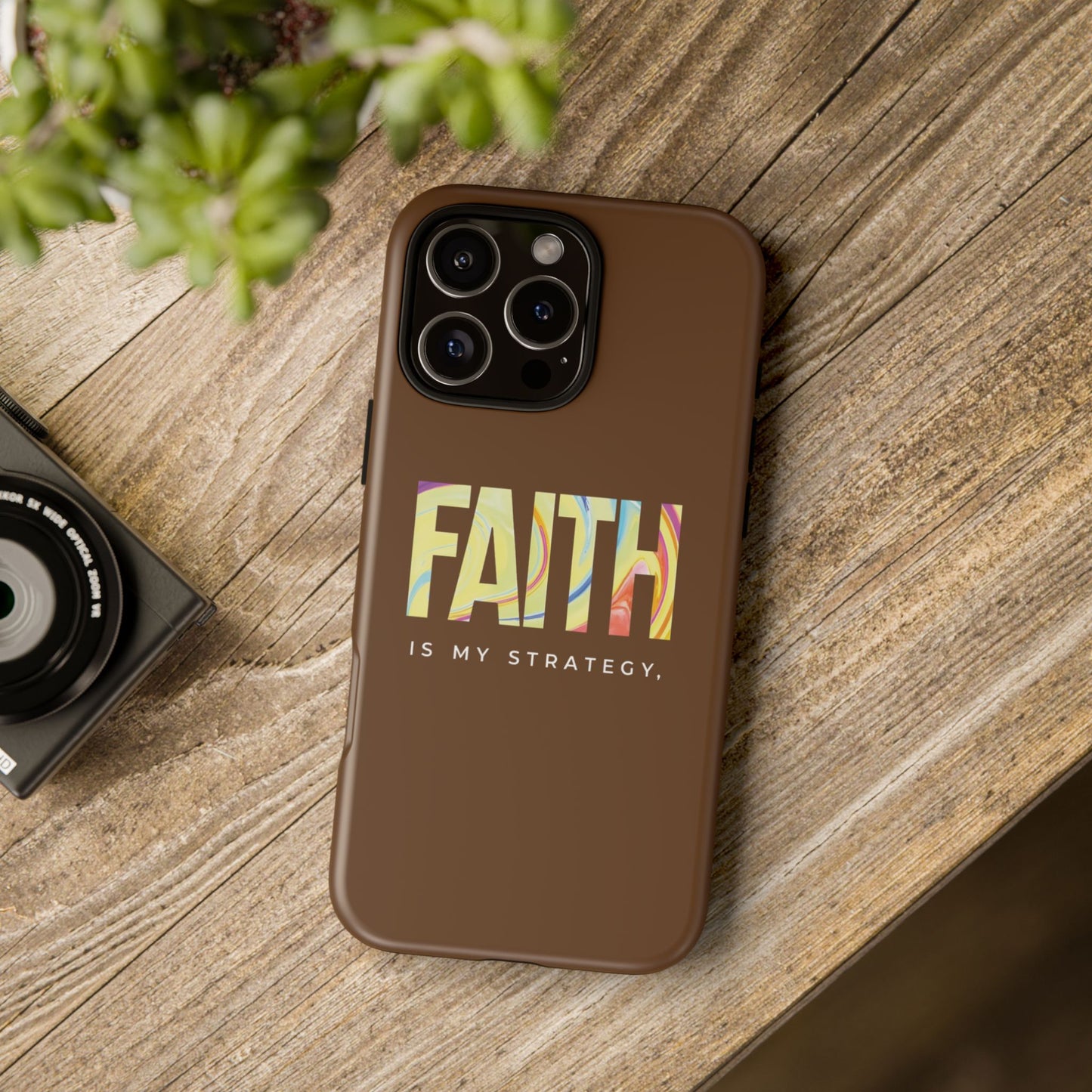 Faith Is My Strategy Phone Case - Artistic Faith-Inspired Design for iPhone 12 to iPhone 16