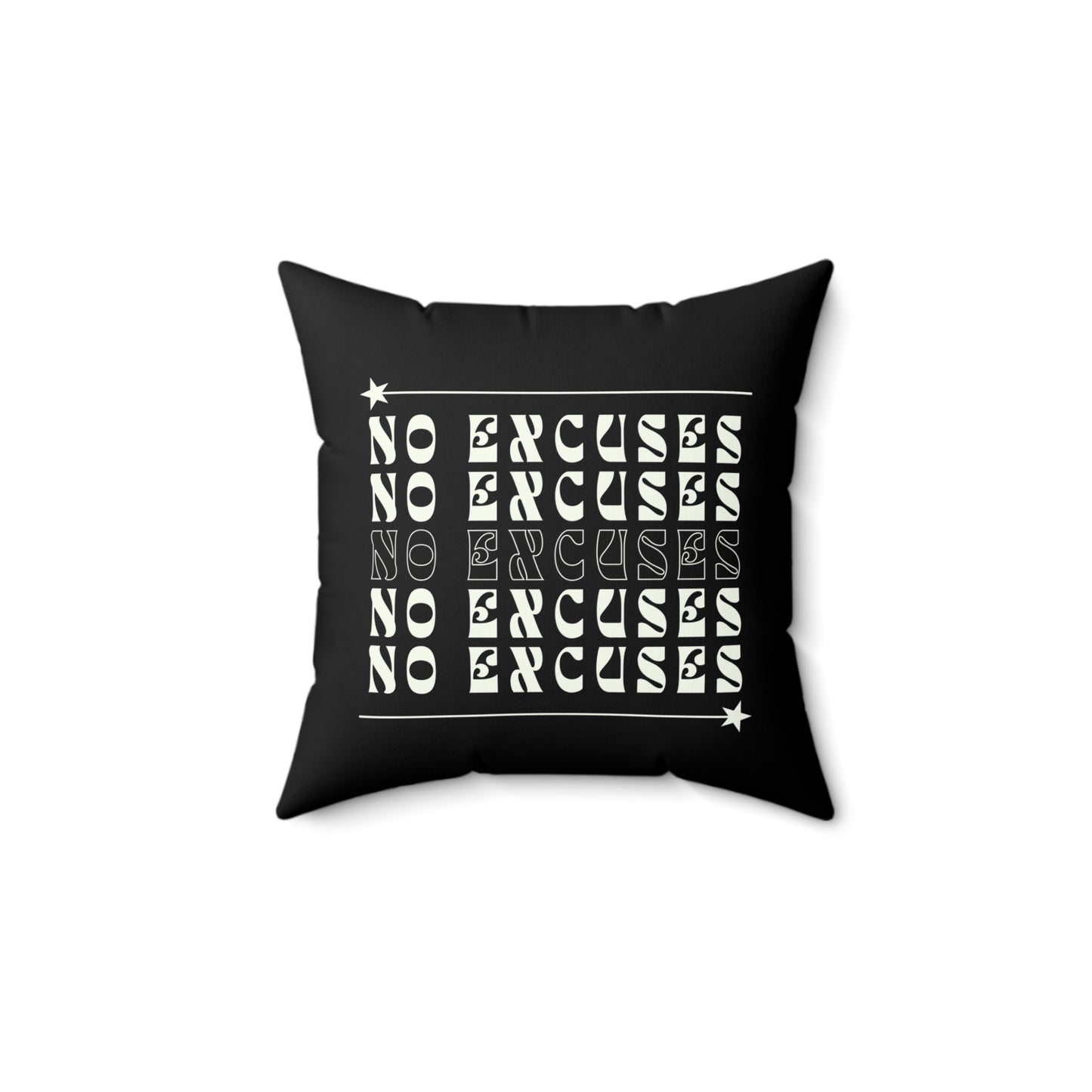No Excuses Soft & Durable Square Pillow – Plush Polyester Cushion for Home & Office Decor