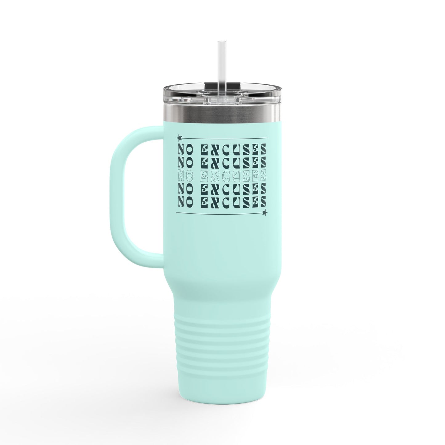 No Excuses Insulated Travel Mug – 40oz Stainless Steel, Leak-Proof & Double-Wall Insulated