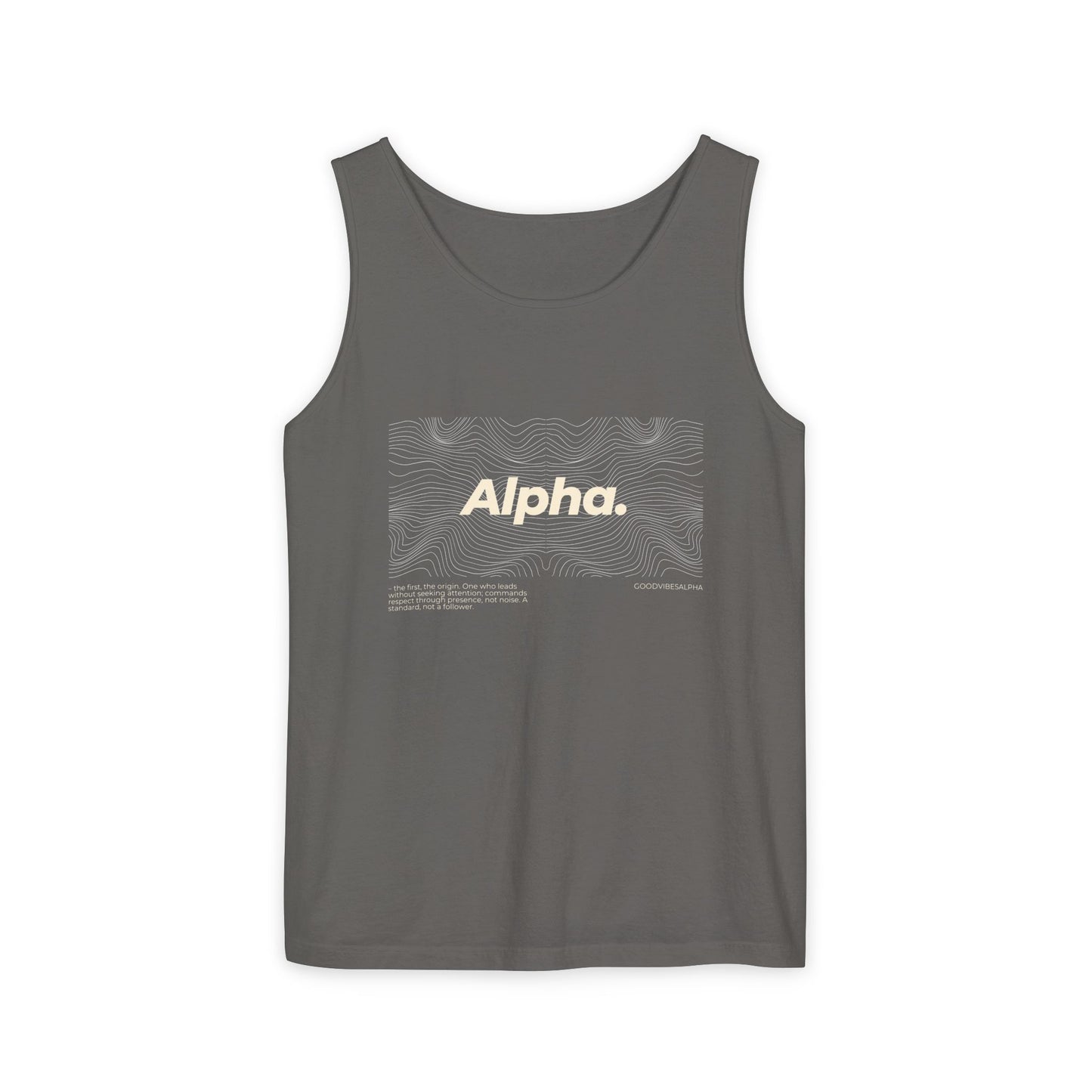 Alpha Waves (Ivory)Unisex Garment-Dyed Tank Top – Summer Fit for Beach Days, Relaxed Casual Wear, Travel Outfit