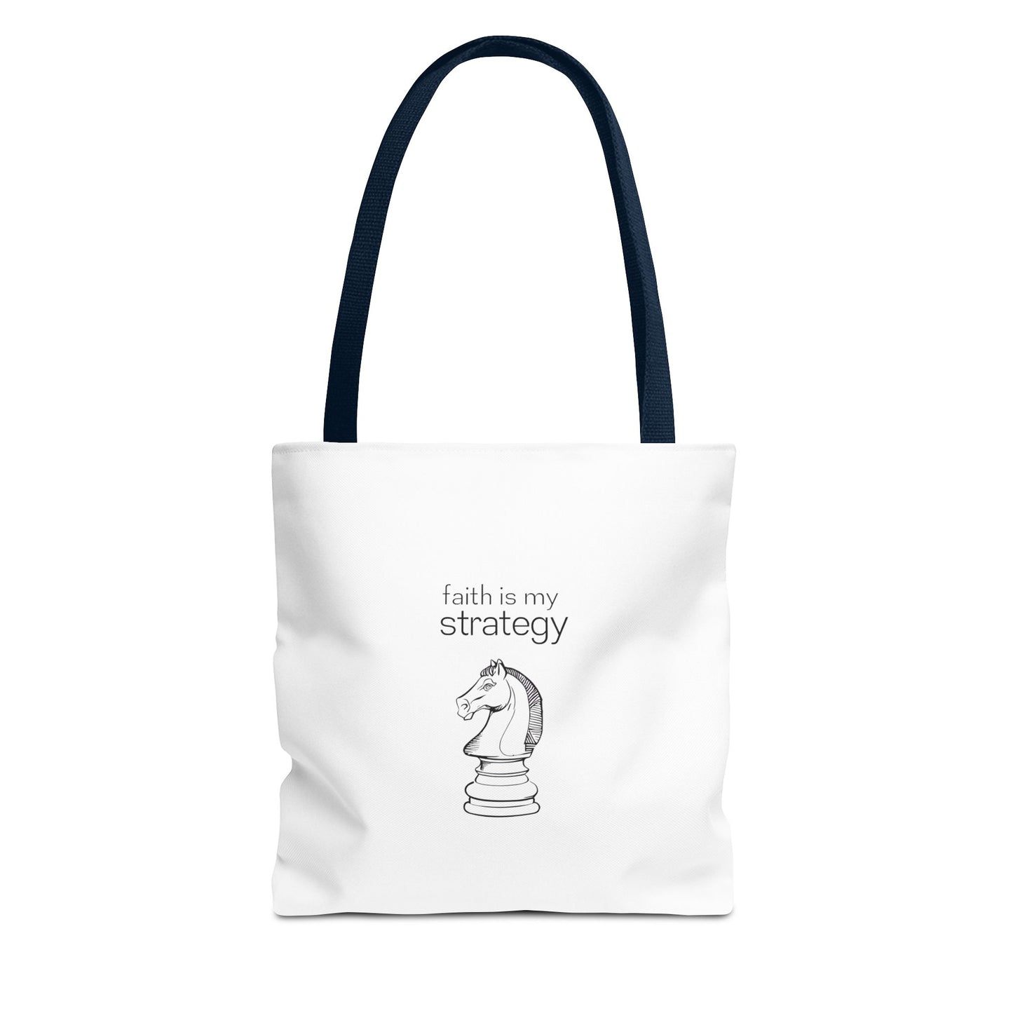 Faith Is My Strategy Tote Bag β Durable Canvas Bag with Inspirational Design for Everyday Use