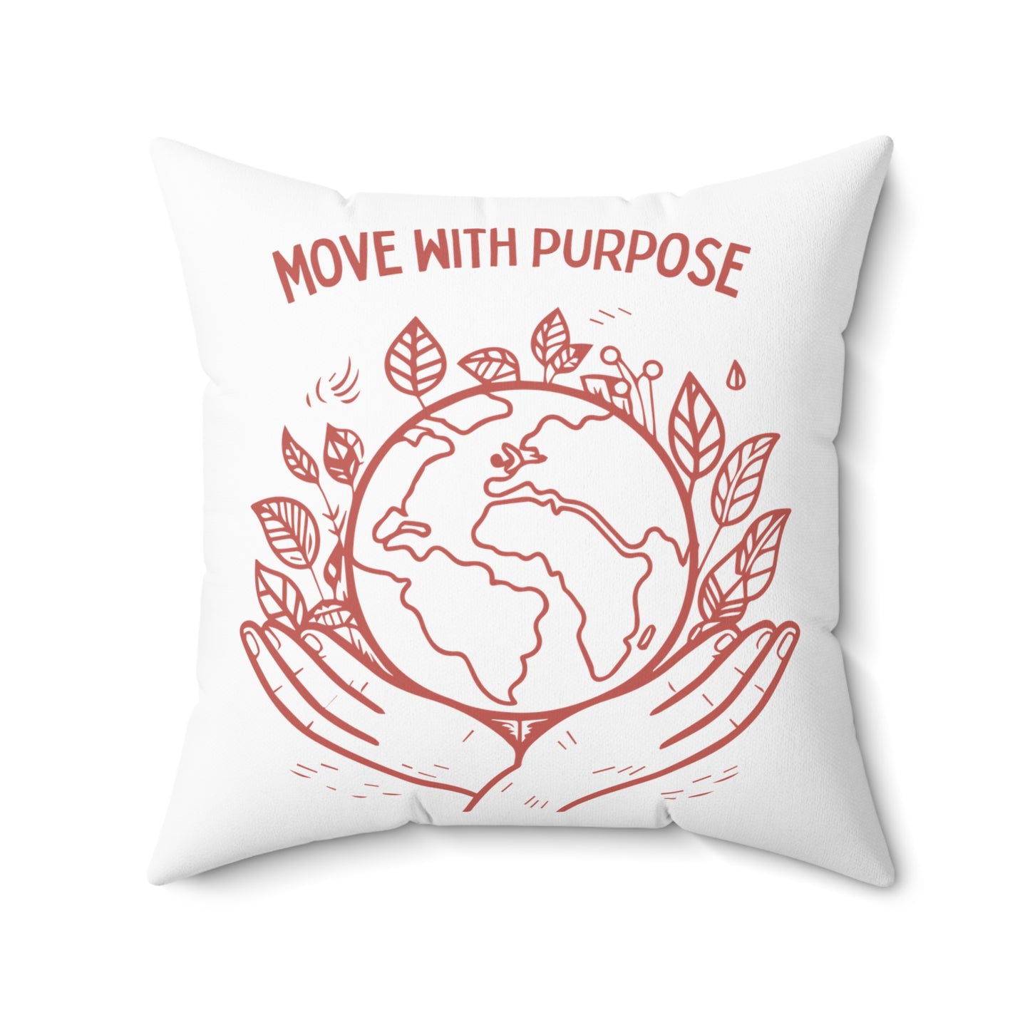 Move with Purpose Soft & Durable Square Pillow – Plush Polyester Cushion for Home & Office Decor