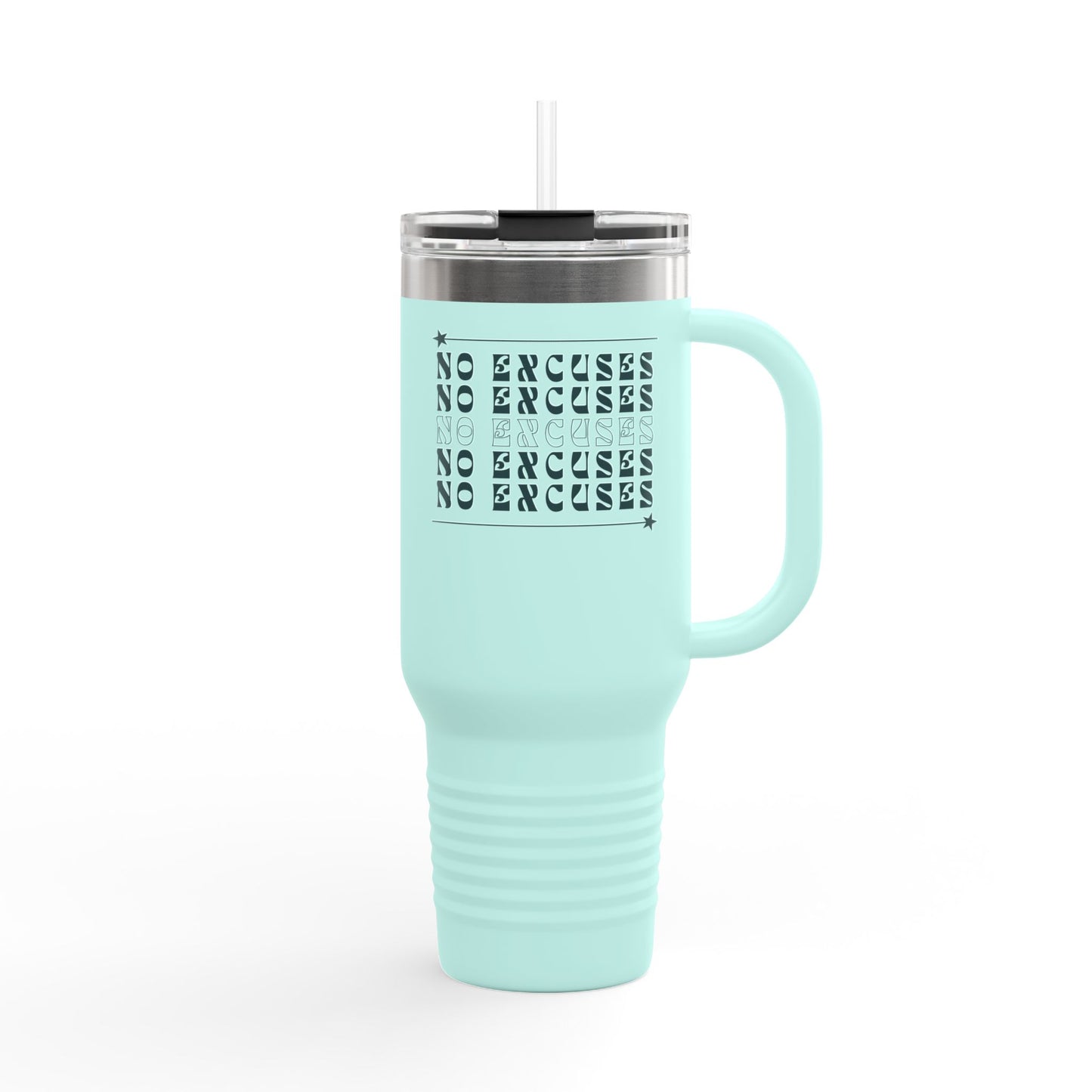 No Excuses Insulated Travel Mug – 40oz Stainless Steel, Leak-Proof & Double-Wall Insulated