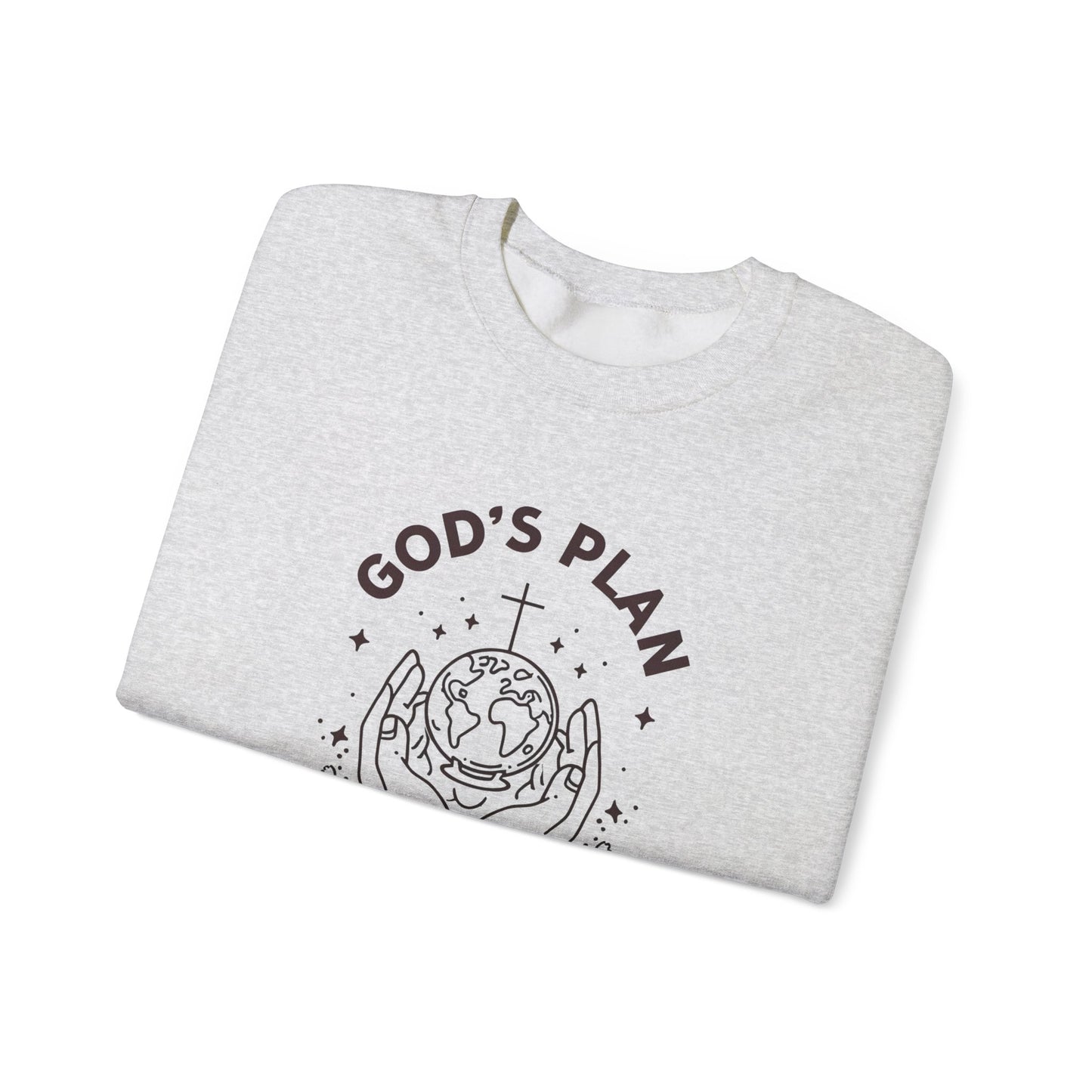 God's Plan Crewneck Sweatshirt – Soft & Cozy Unisex Pullover with Faith-Inspired Design for Casual & Everyday Wear