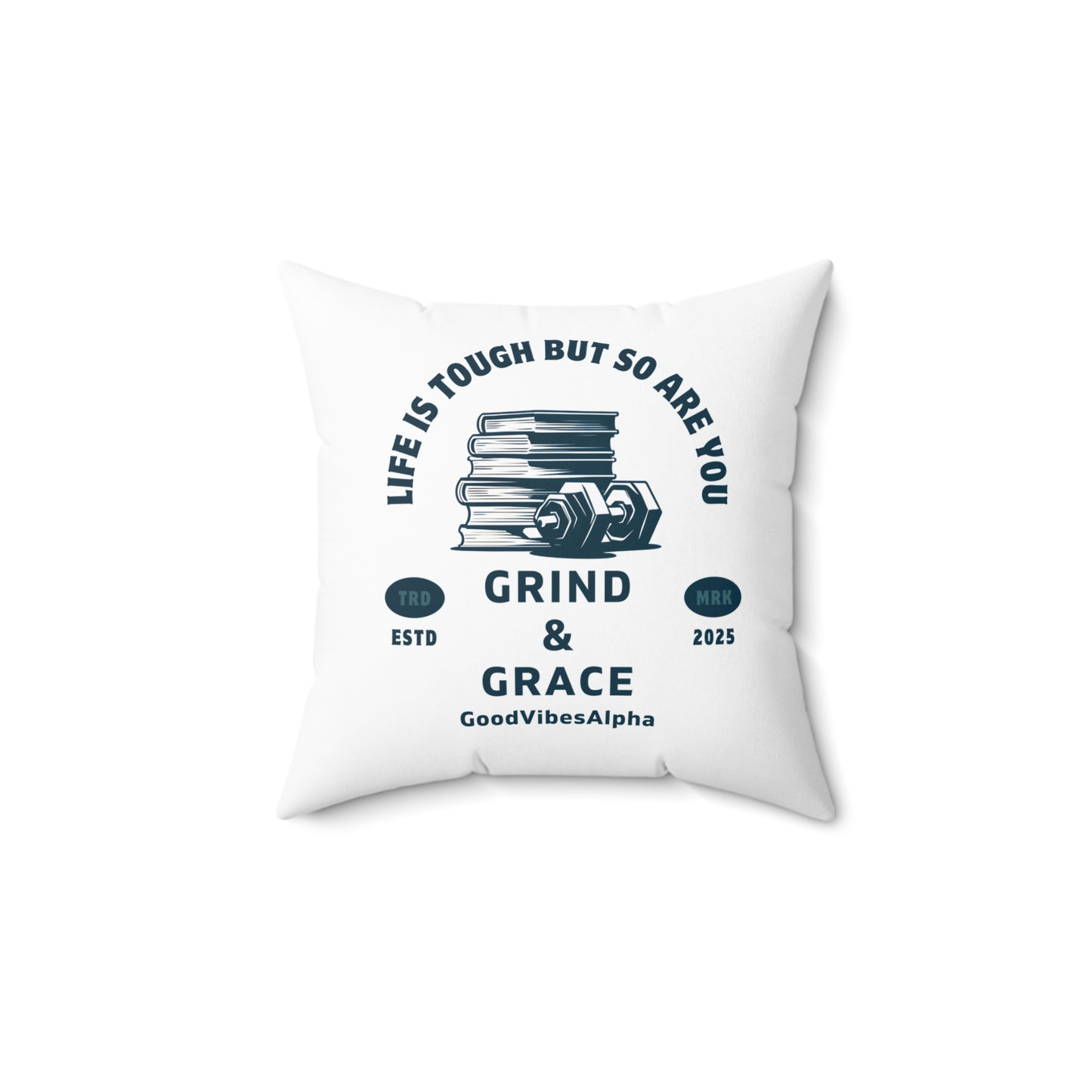 Grind & Grace Soft & Durable Square Pillow – Plush Polyester Cushion for Home & Office Decor