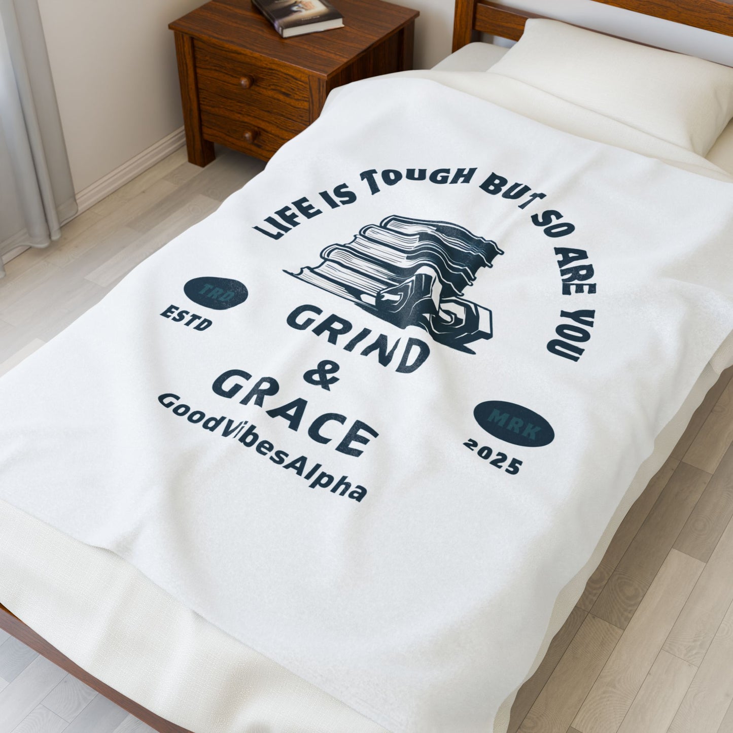 Grind & Grace Velveteen Plush Blanket – Ultra-Soft, Warm & Durable for Home & Gifts