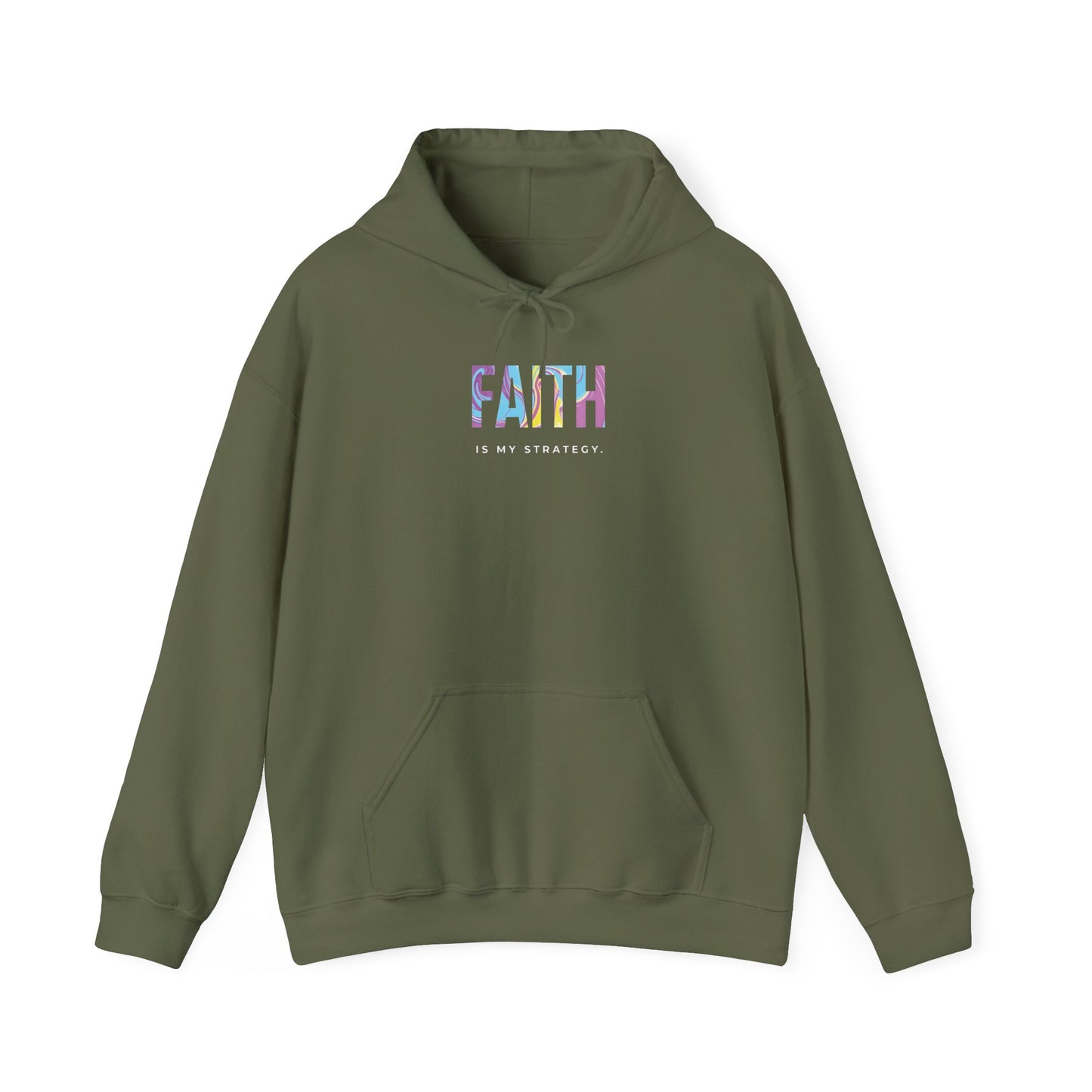 Faith Is My Strategy Hoodie – Soft & Cozy Unisex Pullover for Casual & Streetwear Style