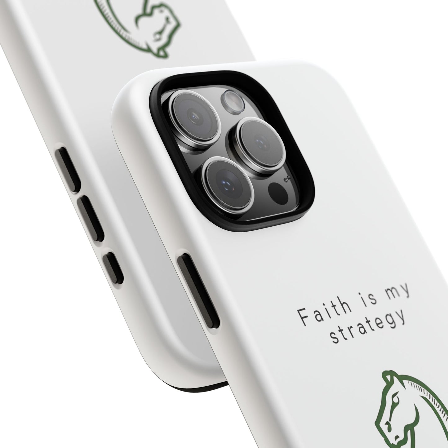 Faith Is My Strategy Phone Case - Knight Chess Piece Design for iPhone 12 to iPhone 16