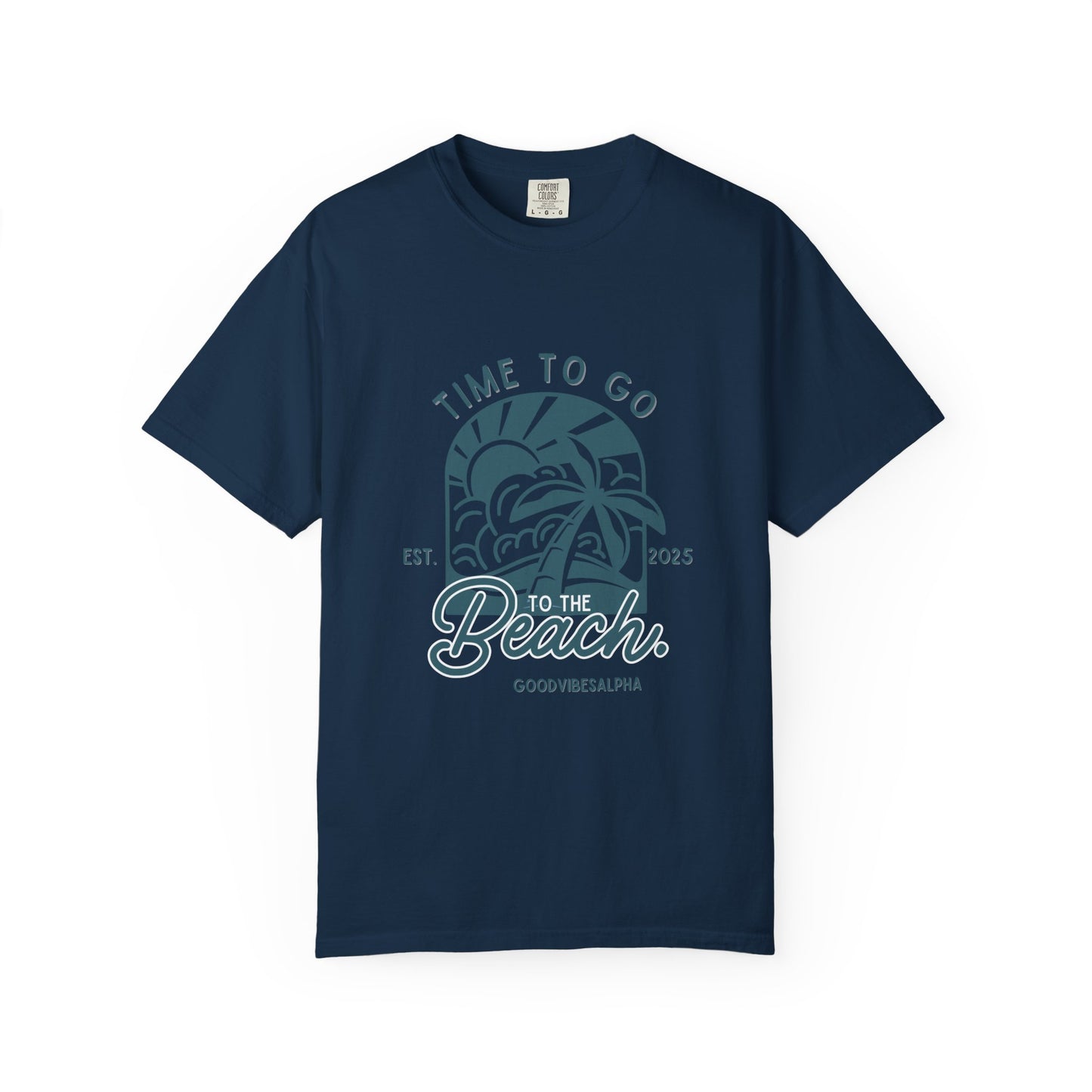 Beach Time Unisex T-Shirt – Garment-Dyed Retro Tee for Summer Trips, Vacations, Casual Wear, Travel Outfit