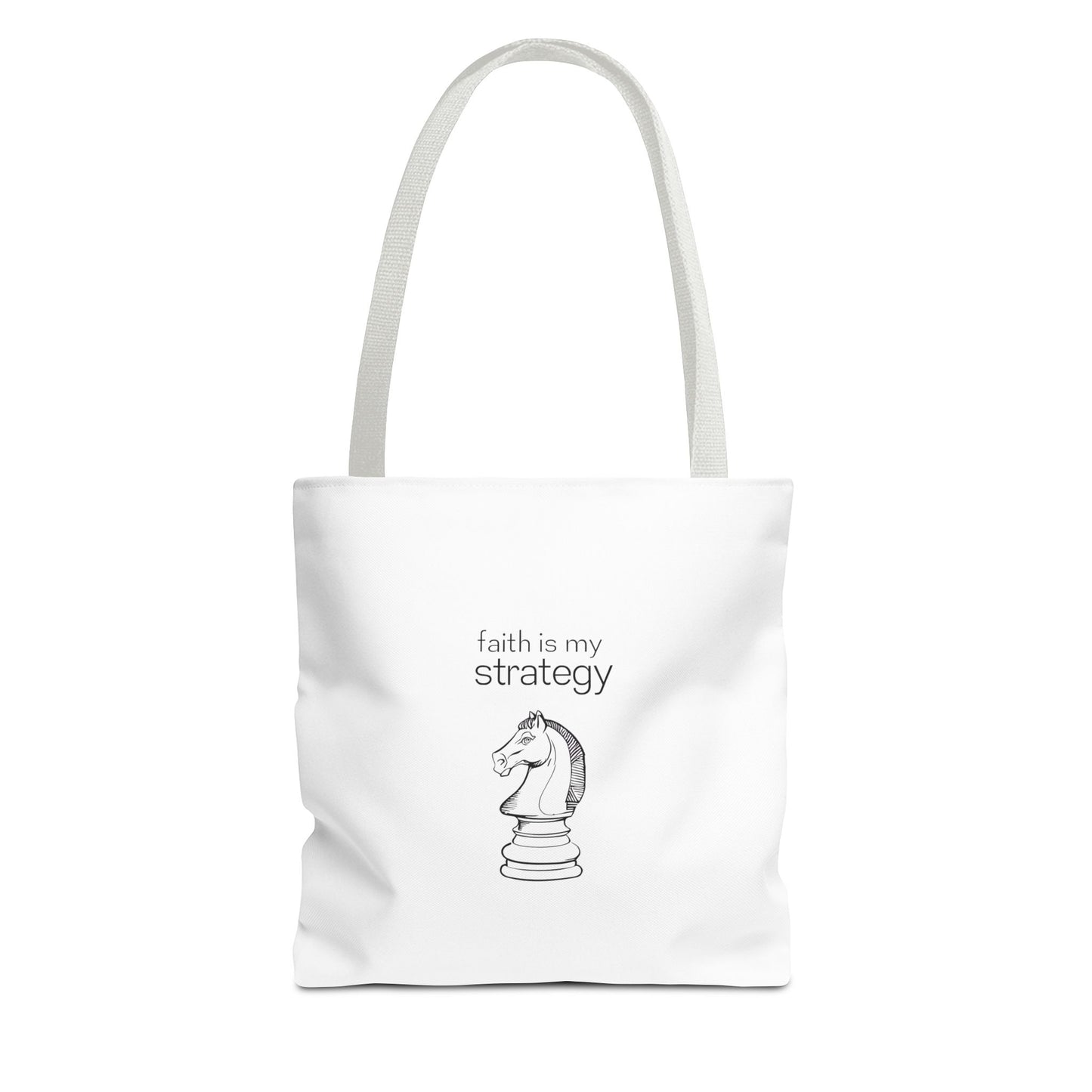 Faith Is My Strategy Tote Bag β Durable Canvas Bag with Inspirational Design for Everyday Use