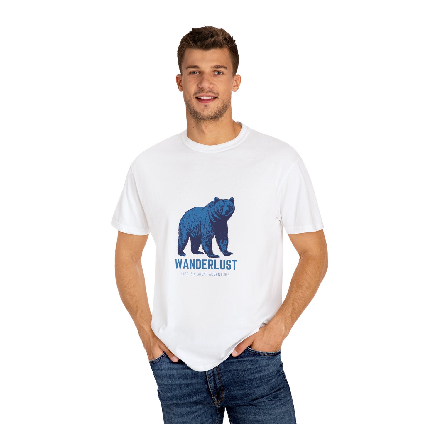 Wanderlust (Blue) Unisex Garment-Dyed T-Shirt – Soft, Durable & Comfortable Everyday Wear