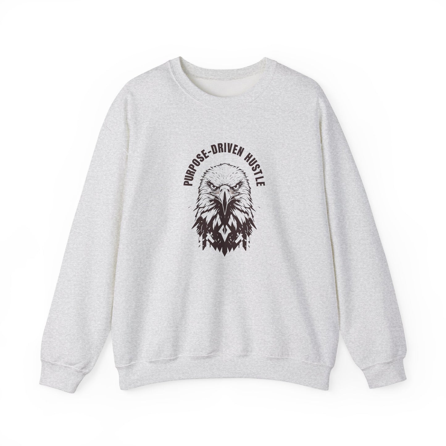 Purpose-Driven Hustle Crewneck Sweatshirt – 50/50 Cotton-Poly Blend, Ribbed Cuffs & Hem, Durable & Comfortable
