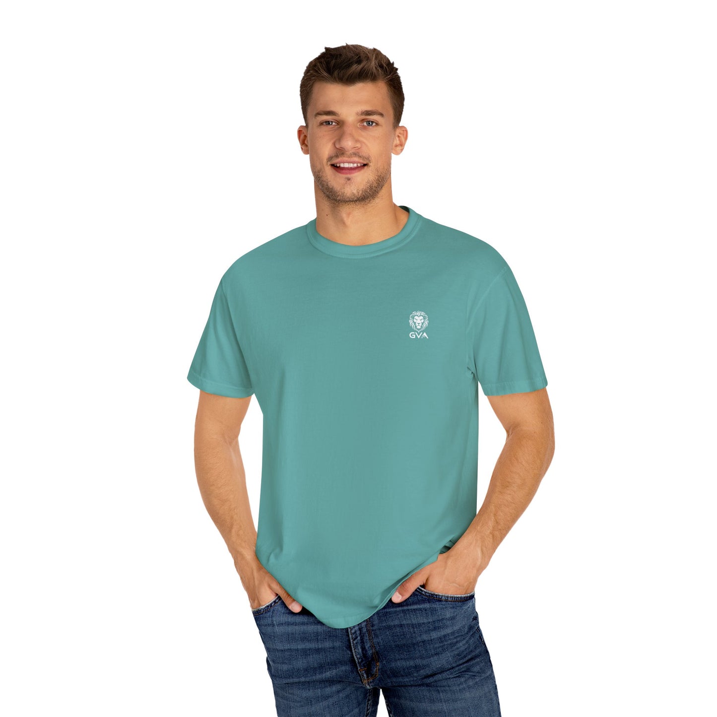 GVA Alpha Presence Unisex Garment-Dyed T-Shirt – Casual Everyday Fit, Streetwear Vibes, Gift for Him or Her, Soft Cotton