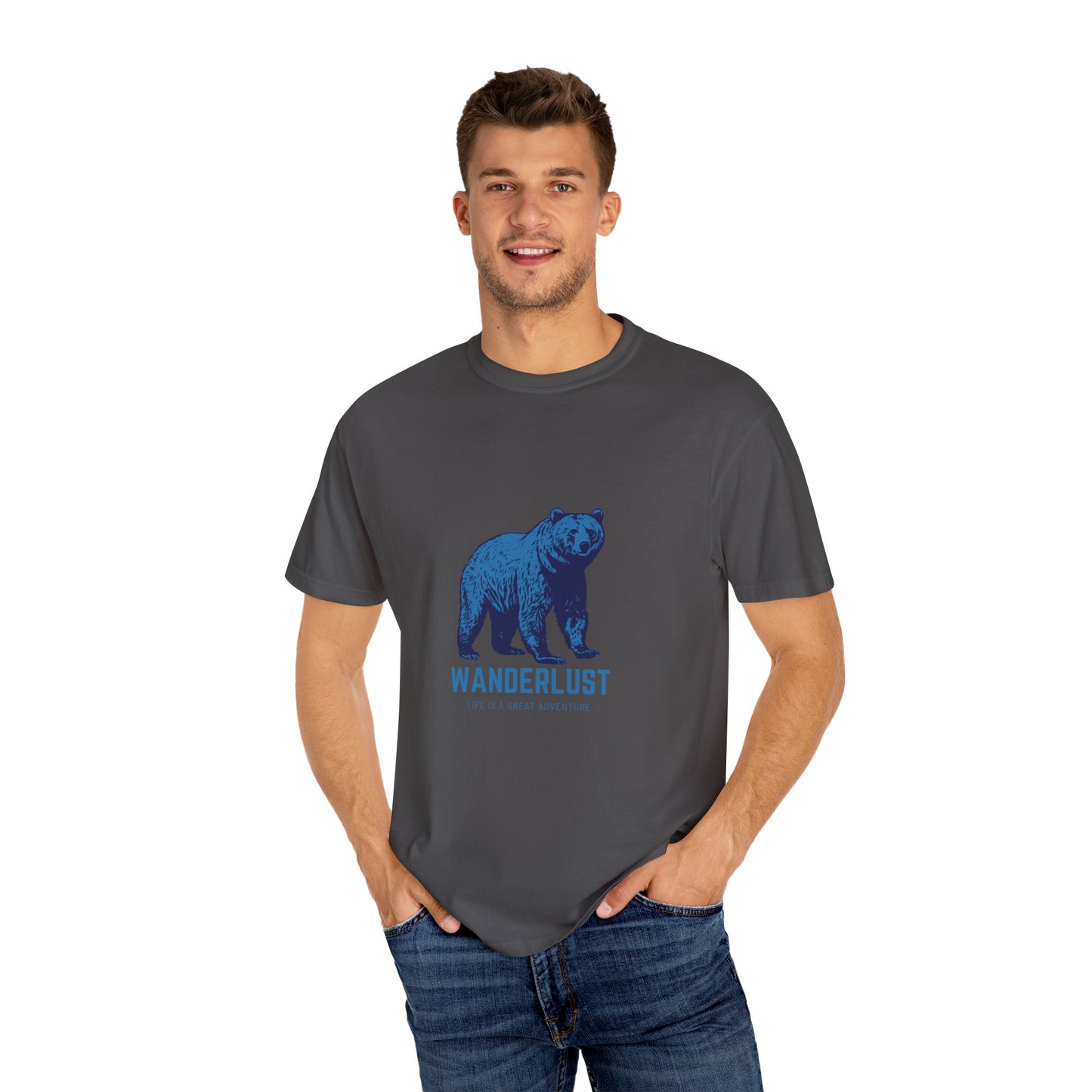 Wanderlust (Blue) Unisex Garment-Dyed T-Shirt – Soft, Durable & Comfortable Everyday Wear