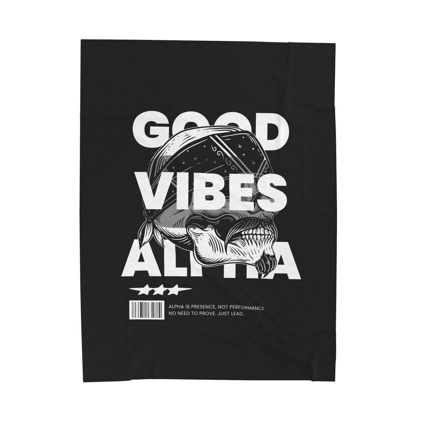 Good Vibes Alpha Presence Plush Blanket | Cozy Home Decor, Relaxation Blanket