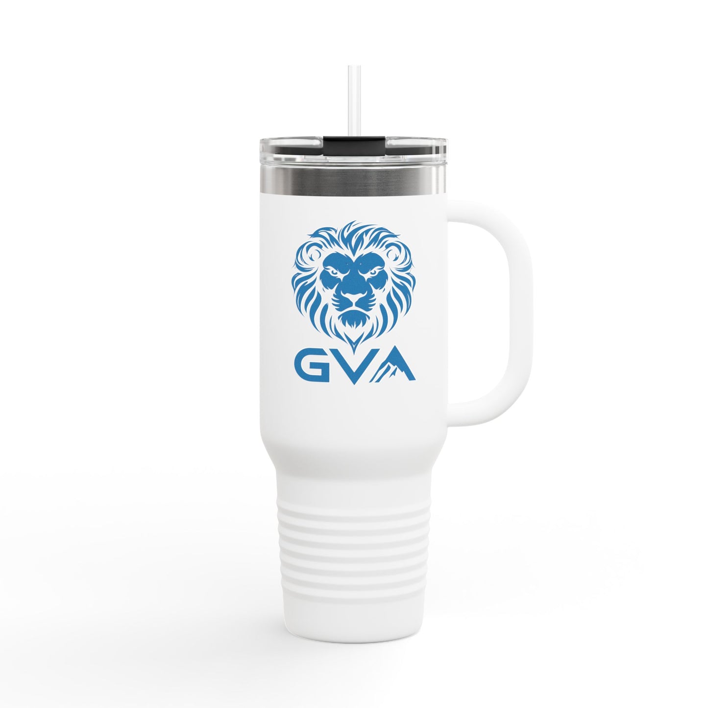 GVA Logo 40oz Insulated Travel Mug – Stainless Steel, Double-Wall, Leak-Proof with Handle