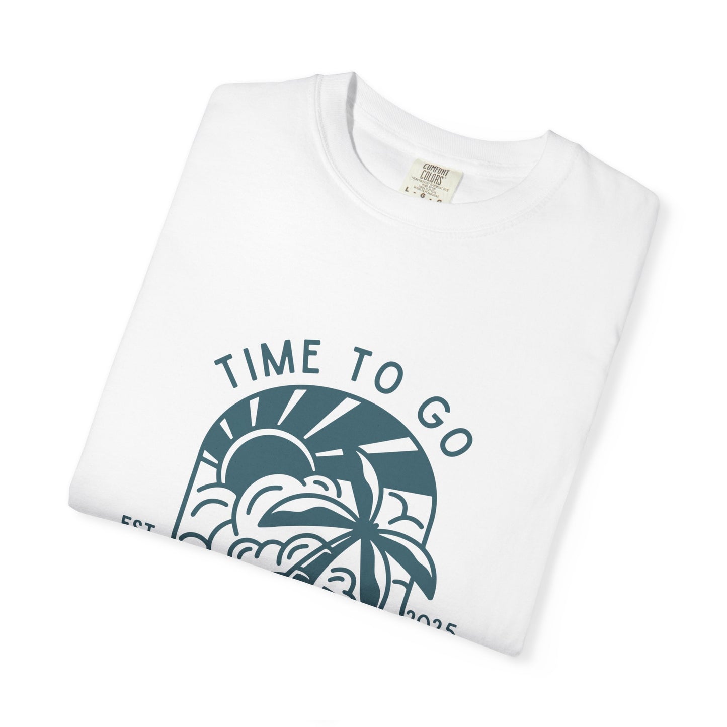 Beach Time Unisex T-Shirt – Garment-Dyed Retro Tee for Summer Trips, Vacations, Casual Wear, Travel Outfit