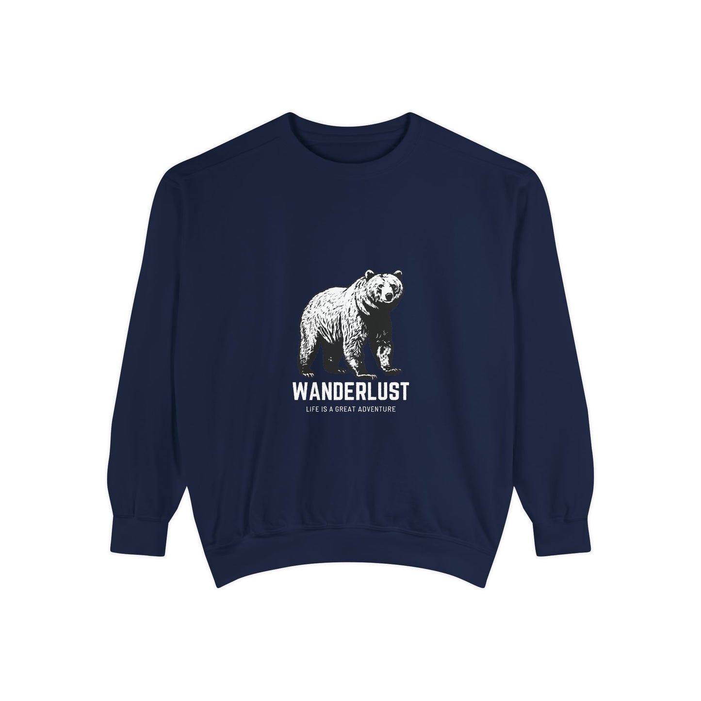 Wanderlust (White) Unisex Heavyweight Sweatshirt , Soft, Warm & Durable for Everyday Comfort