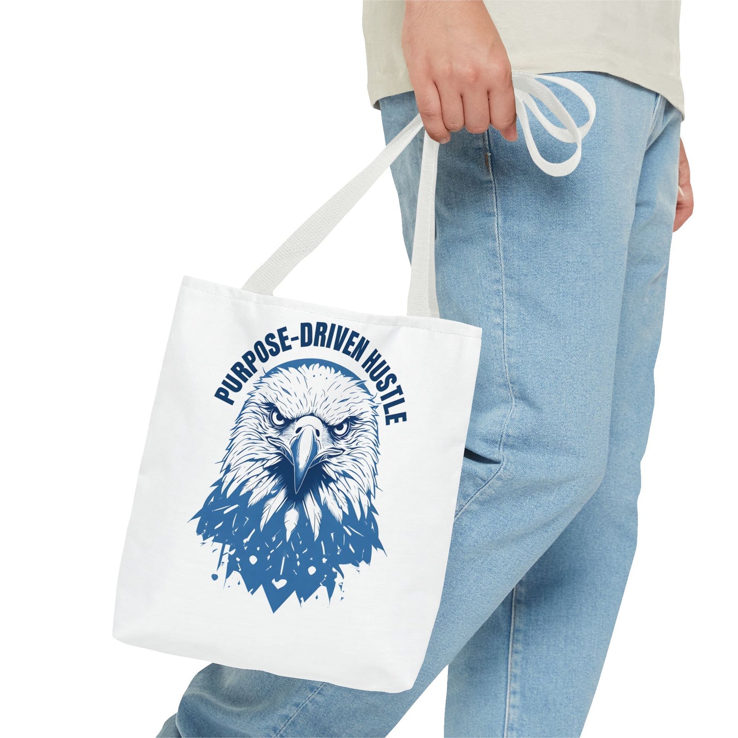 Purpose-Driven Hustle Eagle Tote Bag β Durable Canvas Bag with Bold Motivational Design