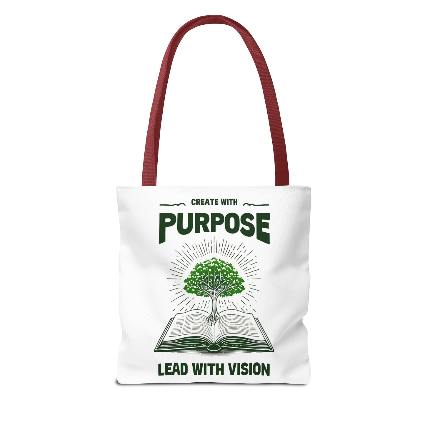 Create With Purpose Tote Bag β Durable Canvas Bag with Inspirational Tree and Vision Design for Everyday Use