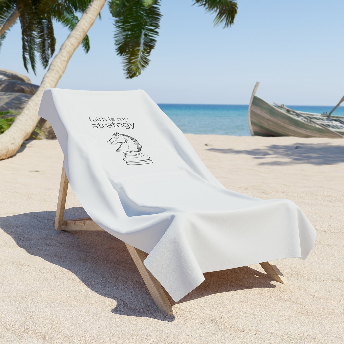 Faith is My Strategy Beach Towel – Soft & Absorbent Towel for Pool, Travel & Outdoor Use