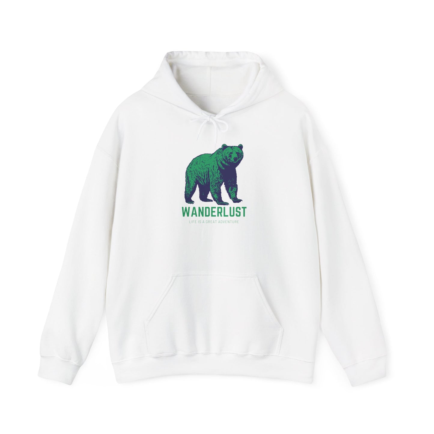 Wanderlust Hoodie (Green)| Unisex Motivational Hoodie, Casual Outfit, Sportswear Gift, Inspirational Apparel