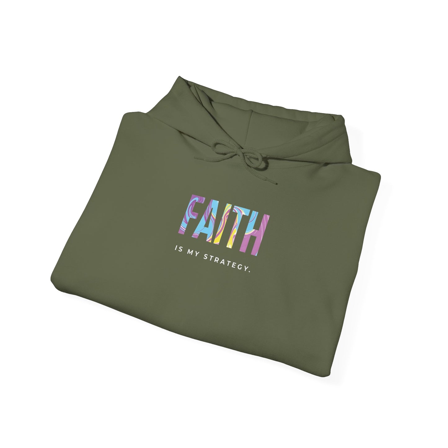 Faith Is My Strategy Hoodie – Soft & Cozy Unisex Pullover for Casual & Streetwear Style