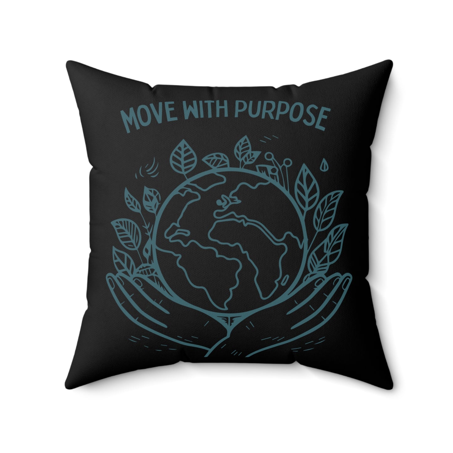 Move with Purpose Soft & Durable Square Pillow – Plush Polyester Cushion for Home & Office Decor