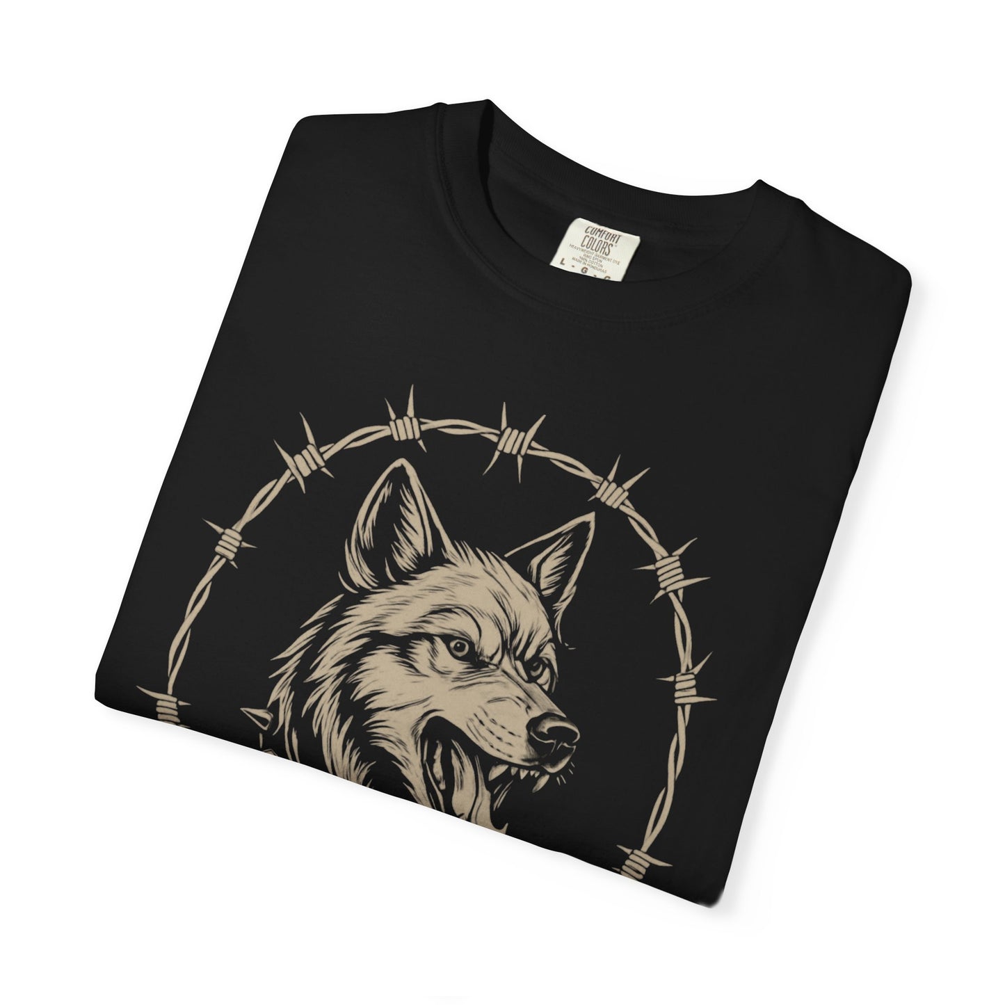 Good Vibes Alpha Wolf Unisex Garment-Dyed T-Shirt – Casual Everyday Fit, Streetwear Vibes, Soft Cotton