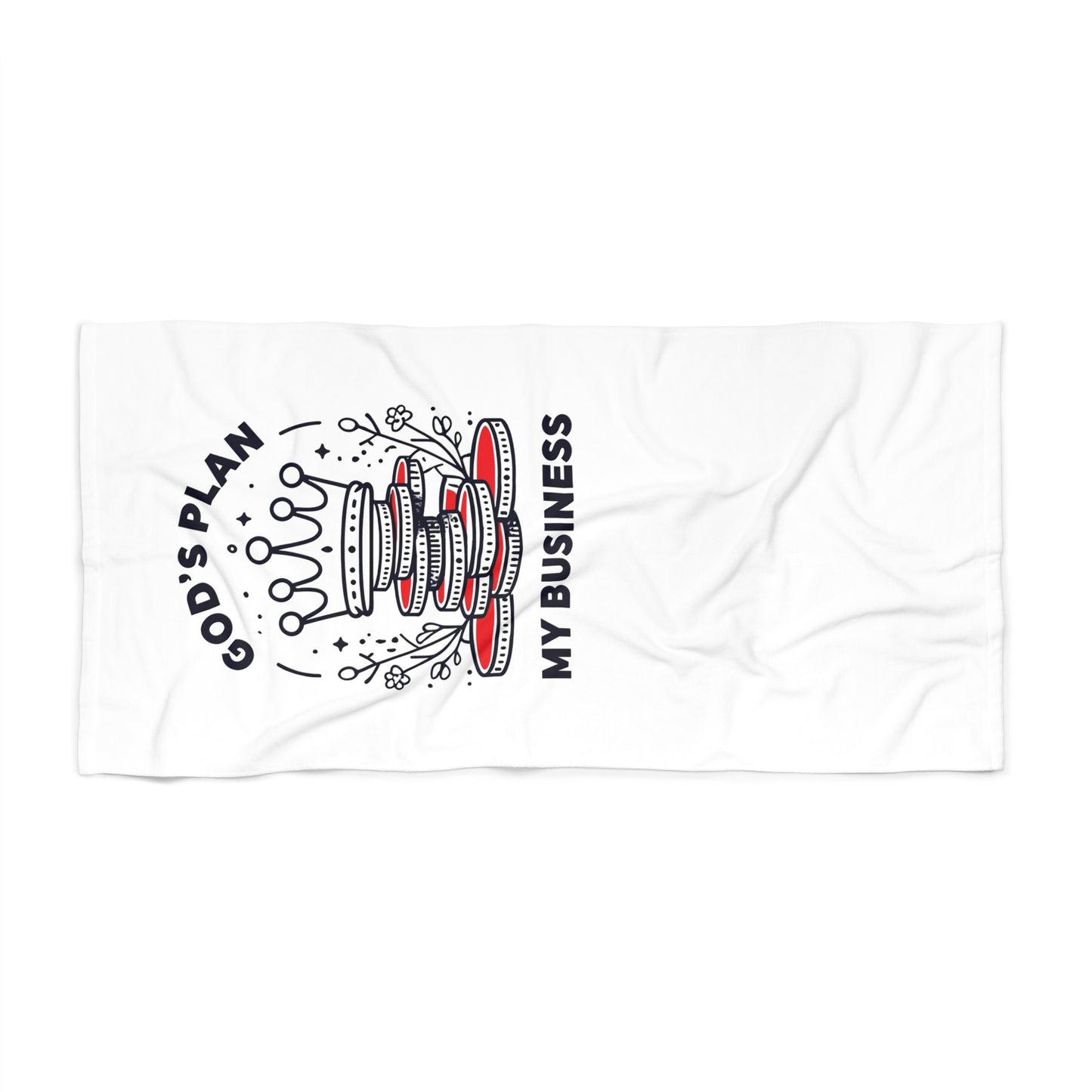 God's Plan My Business Beach Towel – Soft & Absorbent Oversized Towel for Pool & Travel