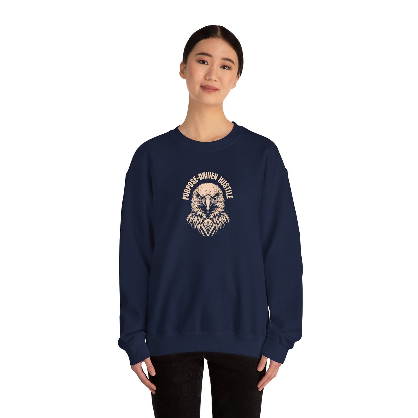 Purpose-Driven Hustle Crewneck Sweatshirt – 50/50 Cotton-Poly Blend, Classic Fit, Durable & Comfortable
