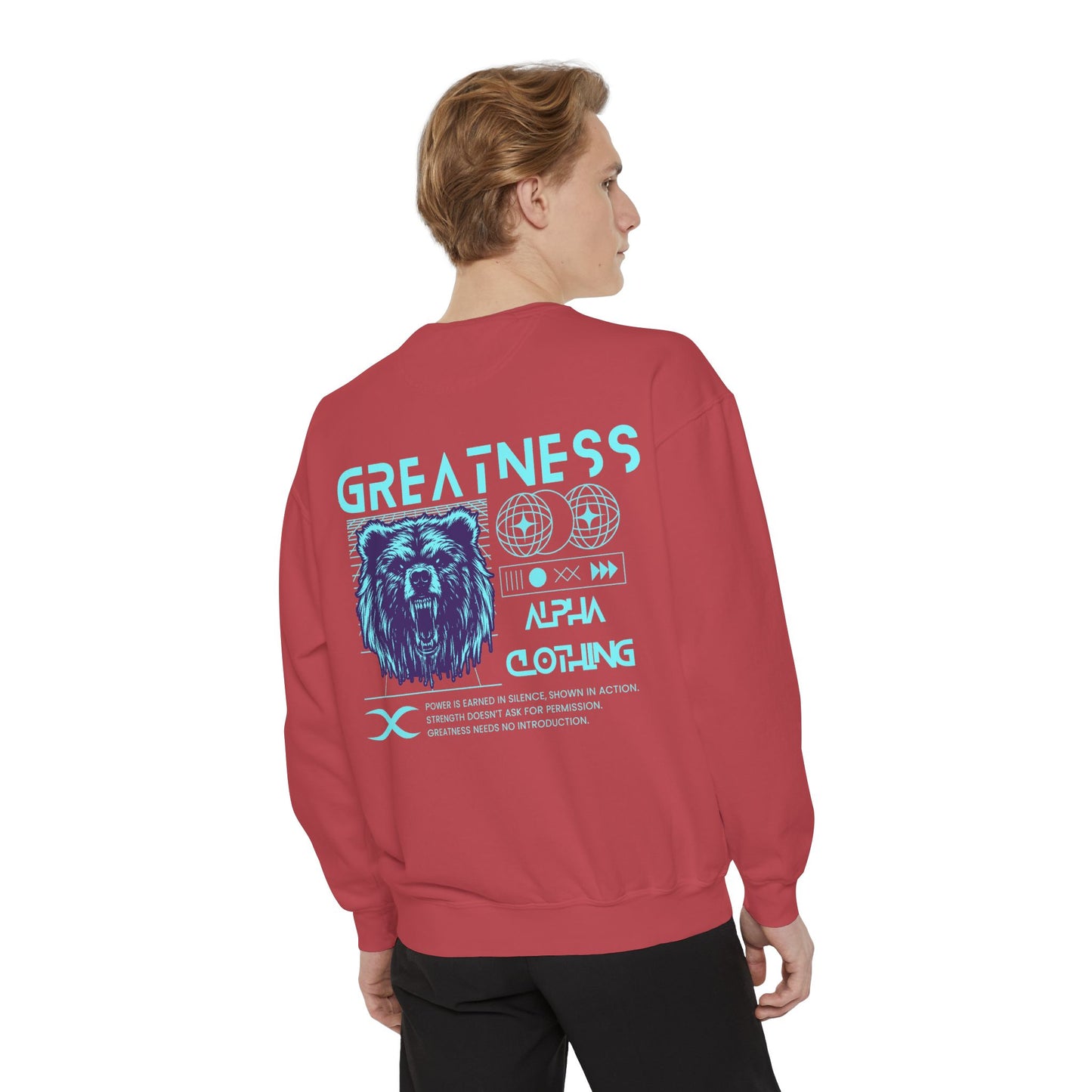 Greatness (Aqua) Unisex Heavyweight Sweatshirt , Soft, Warm & Durable for Everyday Comfort