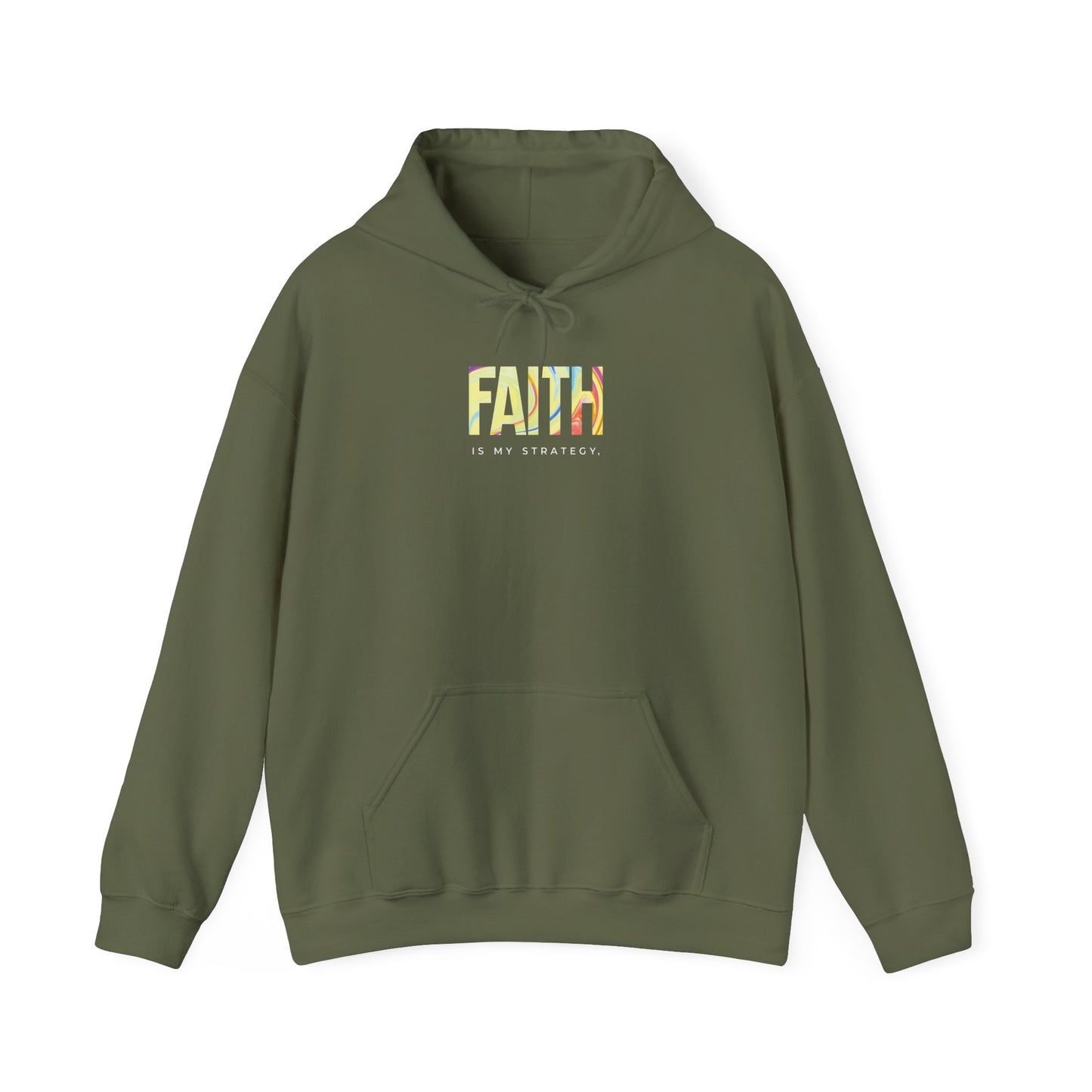 Faith Is My Strategy Hoodie – Soft & Cozy Unisex Pullover for Casual & Streetwear Style
