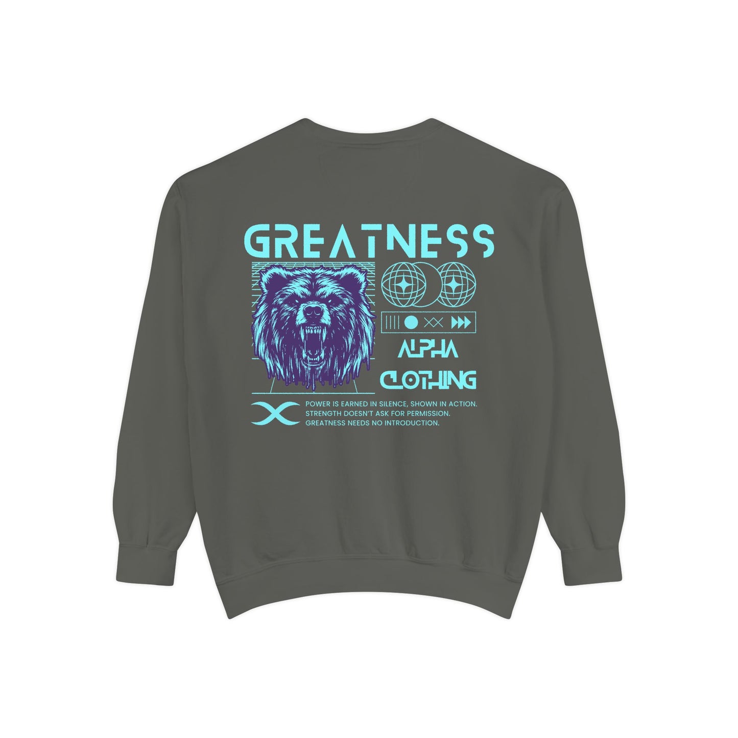Greatness (Aqua) Unisex Heavyweight Sweatshirt , Soft, Warm & Durable for Everyday Comfort