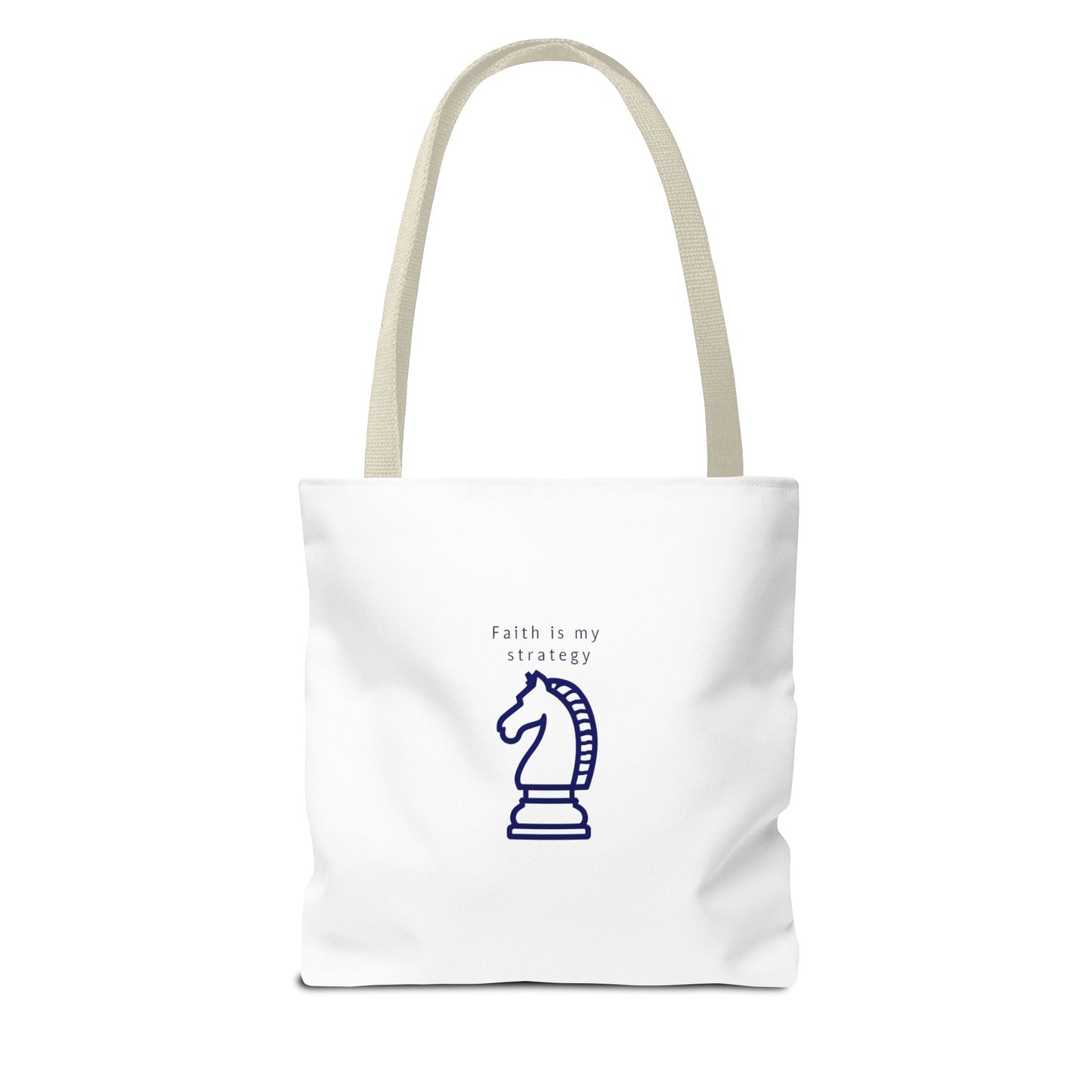 Faith Is My Strategy Tote Bag β Durable Canvas Bag with Inspirational Design for Everyday Use