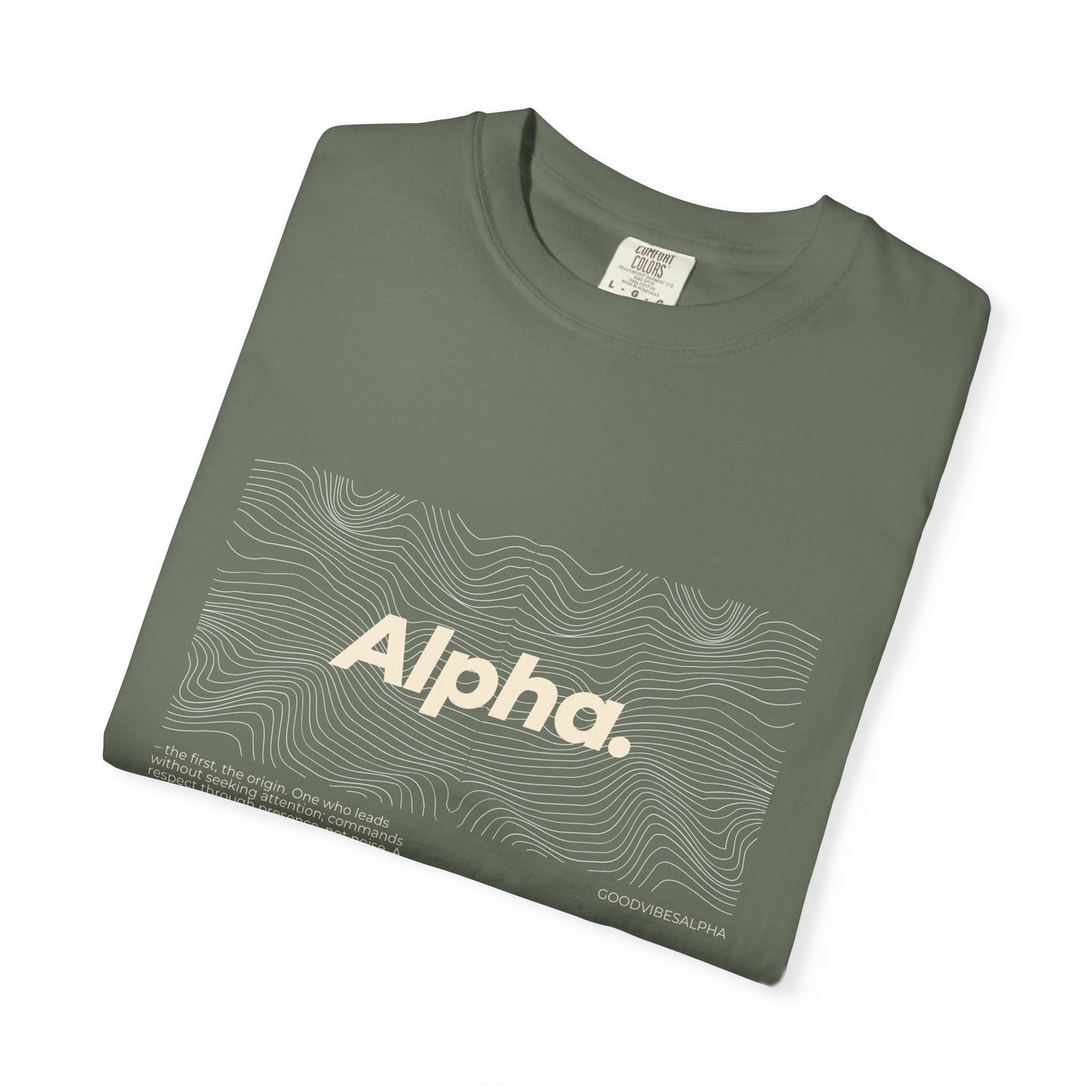 Alpha Waves (Ivory) Garment-Dyed T-Shirt – Streetwear-Inspired Casual Tee, Soft Fit, Everyday Outfit, Gift for Him or Her