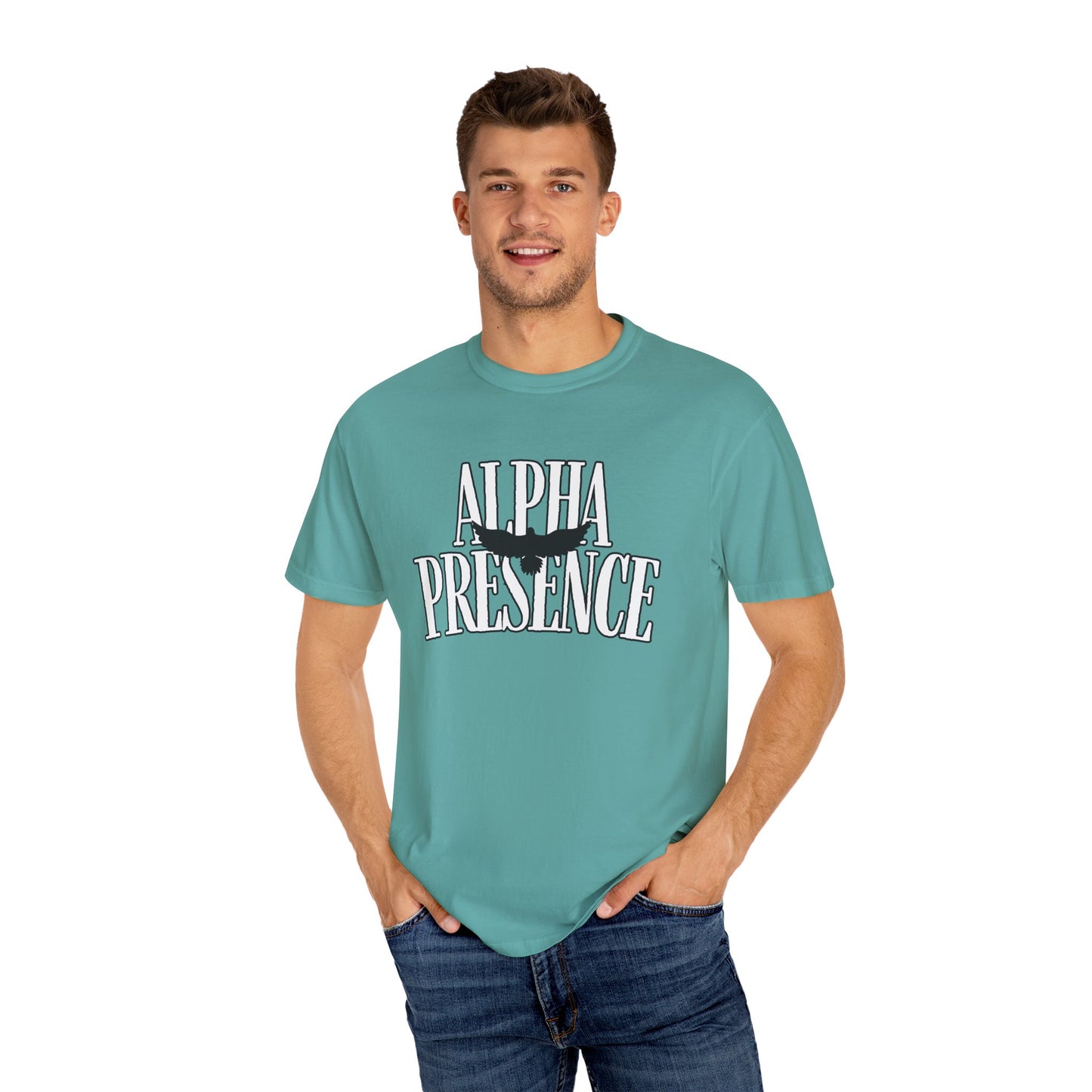 Alpha Presence Unisex Garment-Dyed T-Shirt – Casual Everyday Fit, Streetwear Vibes, Gift for Him or Her, Soft Cotton