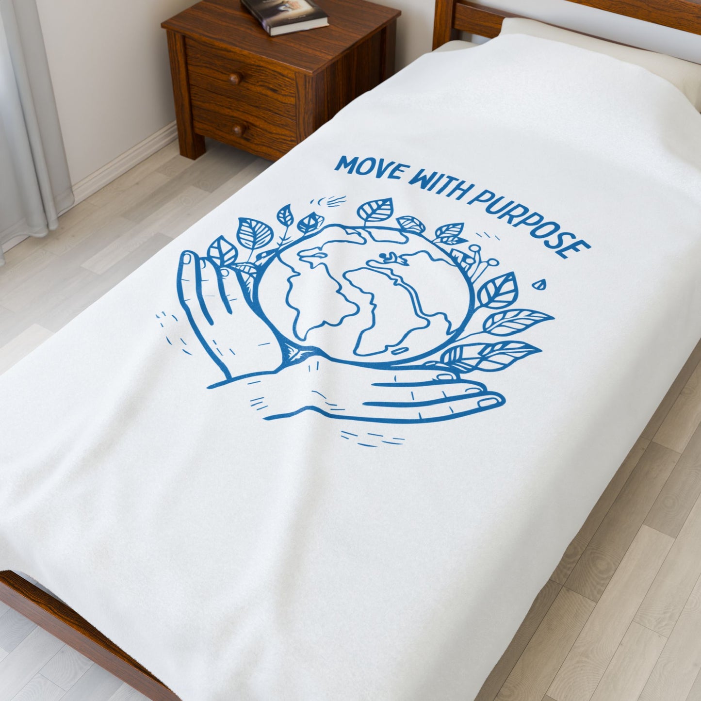 Move with Purpose Velveteen Plush Blanket – Ultra-Soft, Warm & Durable for Home & Gifts