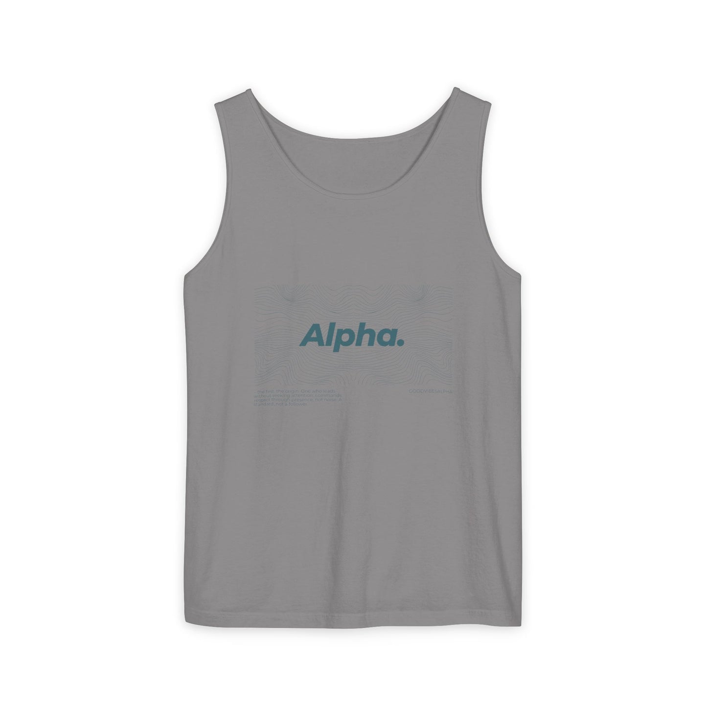 Alpha Waves Unisex Garment-Dyed Tank Top – Summer Fit for Beach Days, Relaxed Casual Wear, Travel Outfit