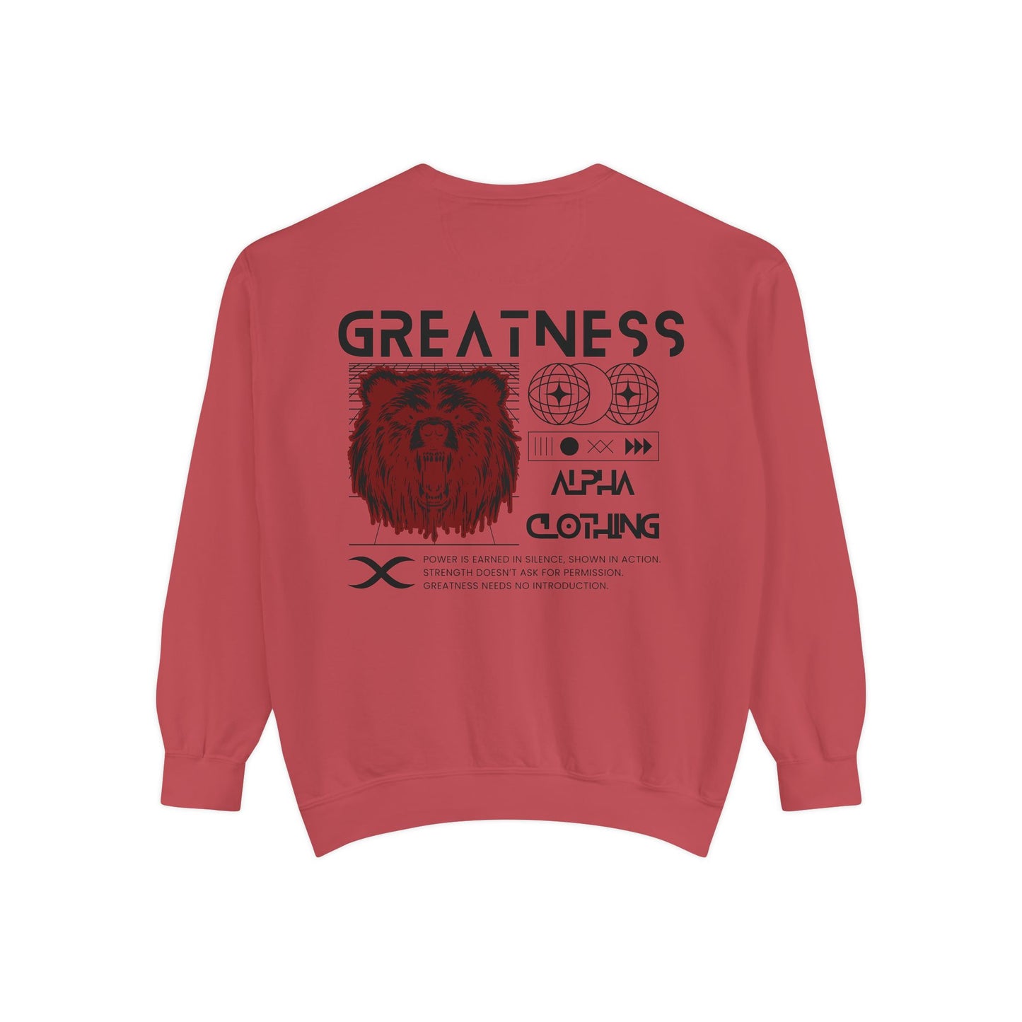 Greatness (Black&Red) Unisex Heavyweight Sweatshirt , Soft, Warm & Durable for Everyday Comfort
