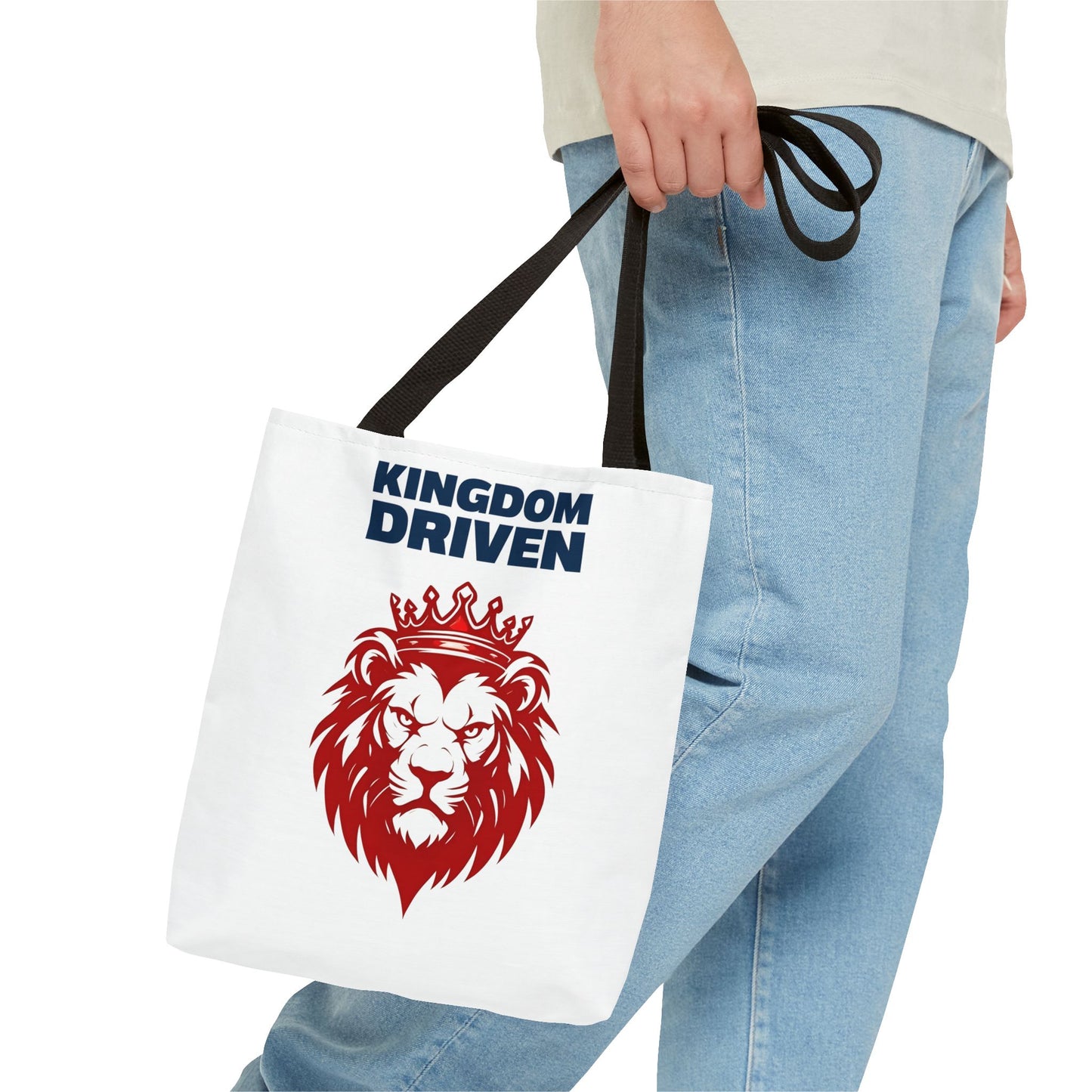 Kingdom Driven Lion Tote Bag β Durable Canvas Bag with Inspirational Design for Everyday Use