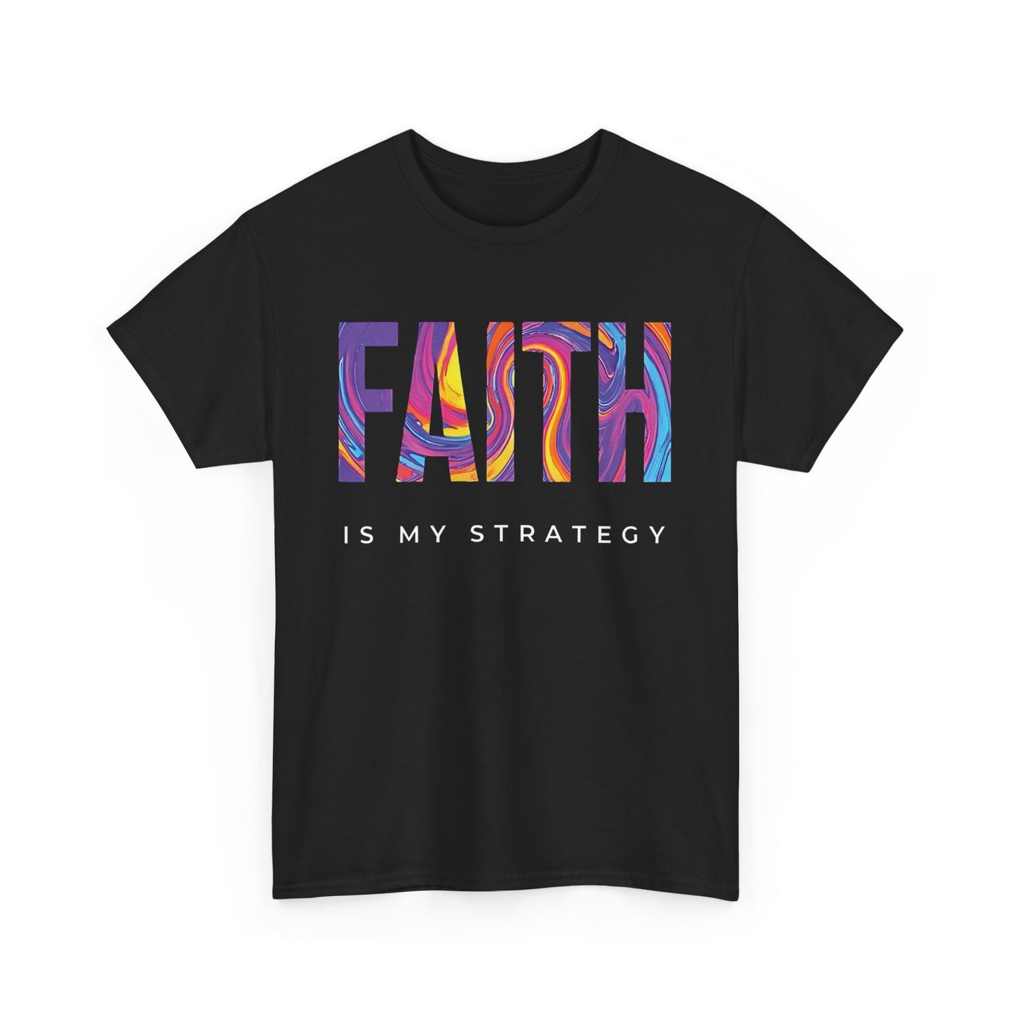 Faith Is My Strategy Heavy Cotton T-Shirt β Inspirational Unisex Tee for Casual & Everyday Wear
